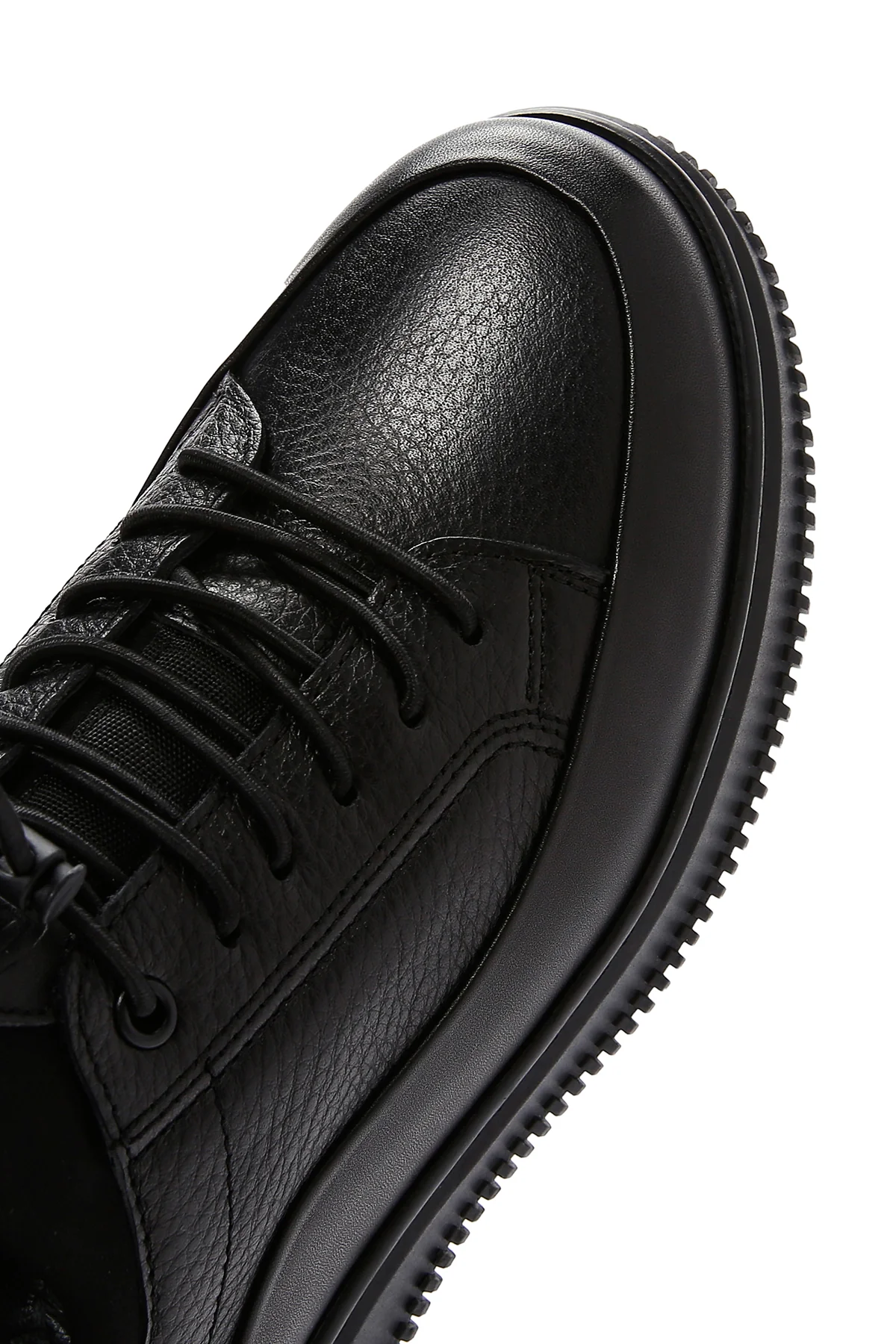 Erkek Siyah Deri Sneaker - Image 9