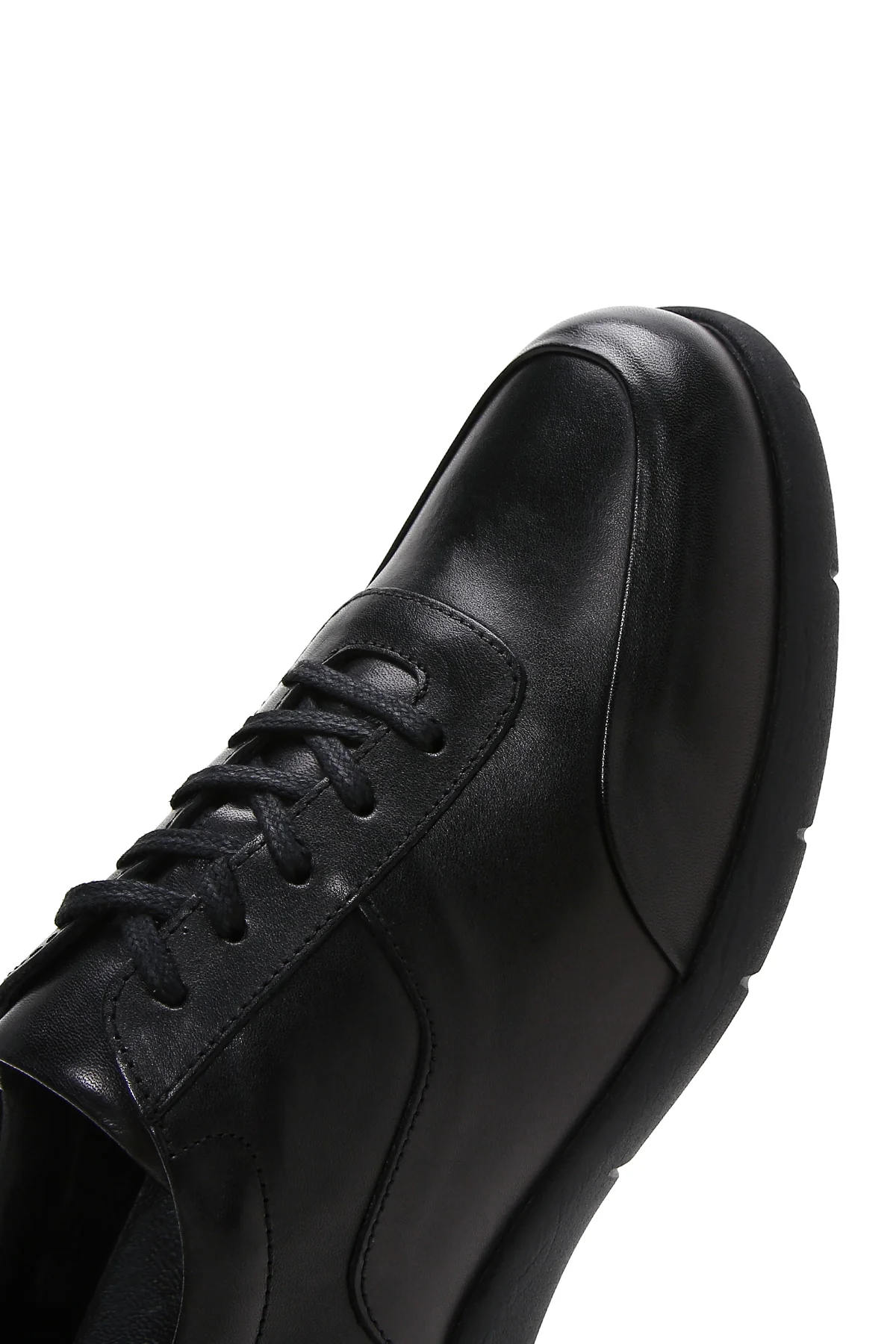 Erkek Siyah Deri Sneaker - Image 10