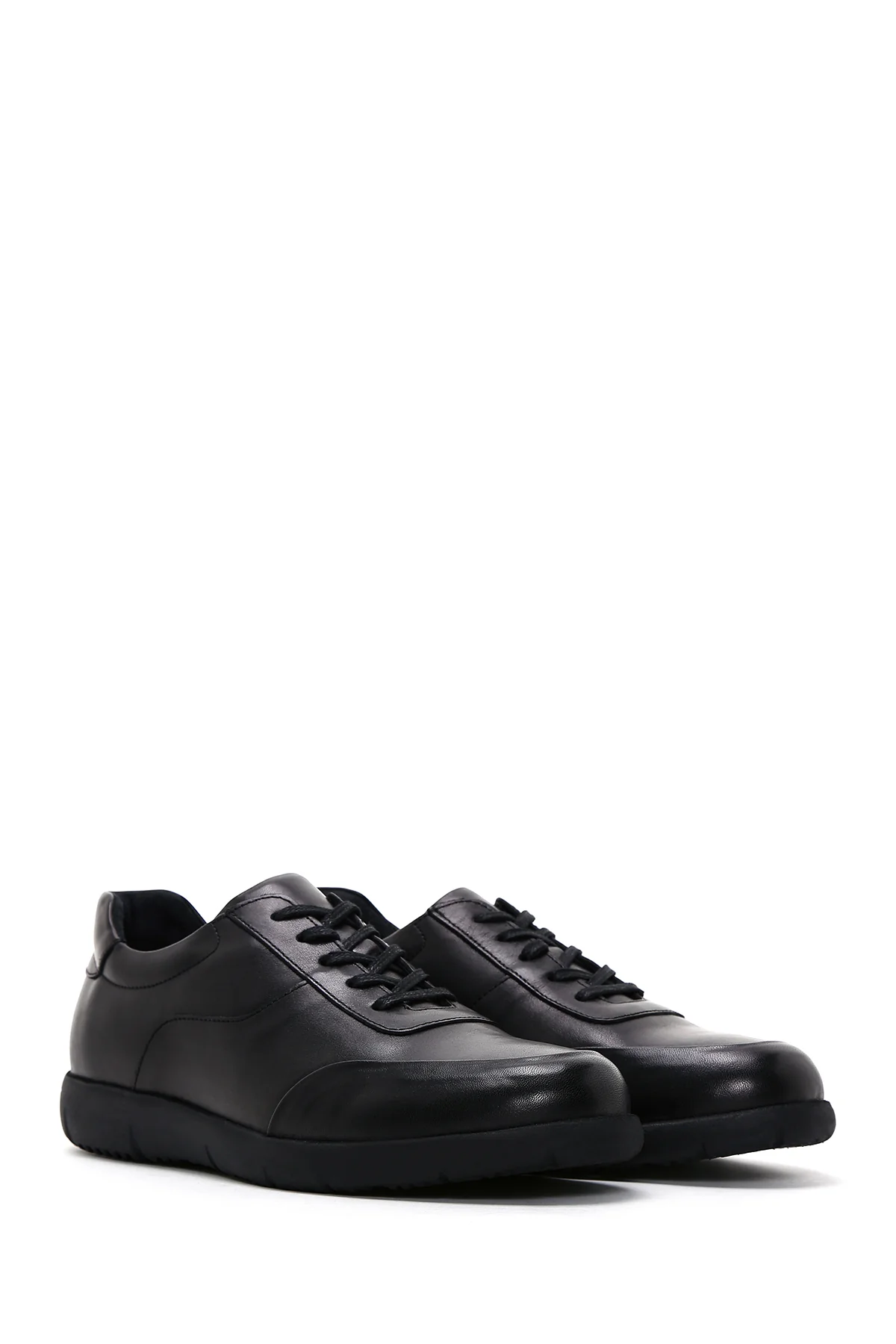 Erkek Siyah Deri Sneaker - Image 3