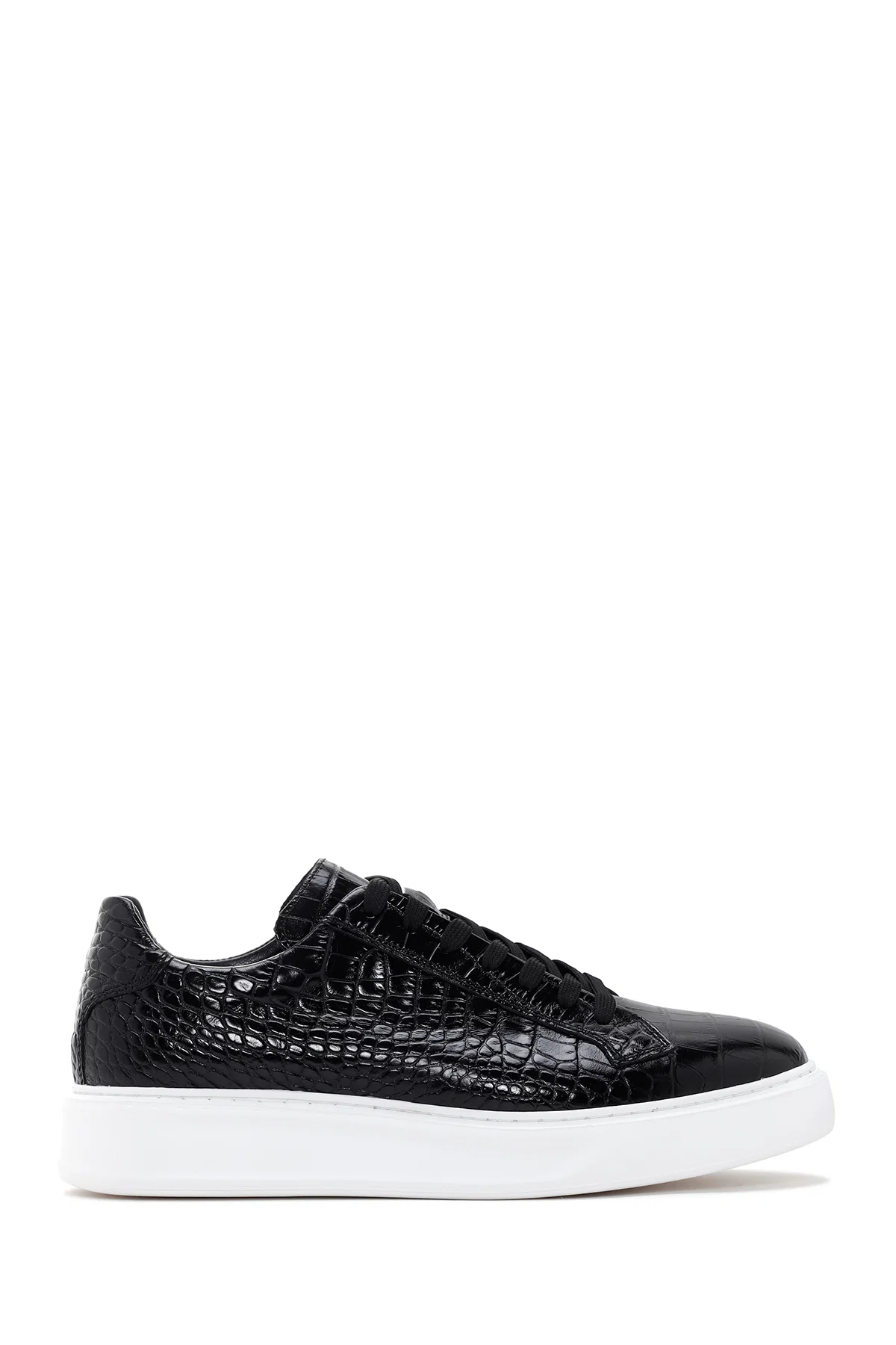 Erkek Siyah Deri Sneaker - Image 2