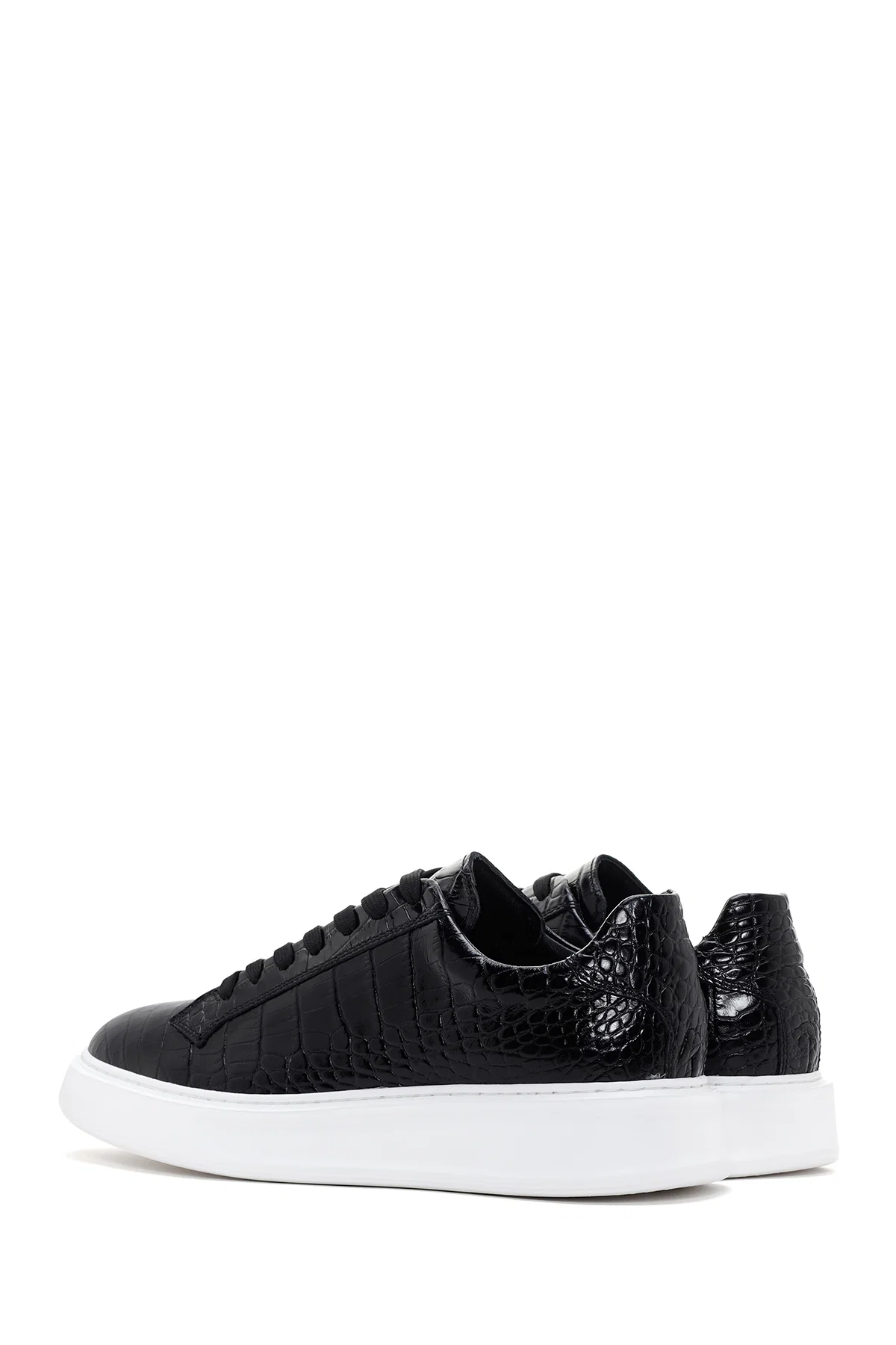 Erkek Siyah Deri Sneaker - Image 6