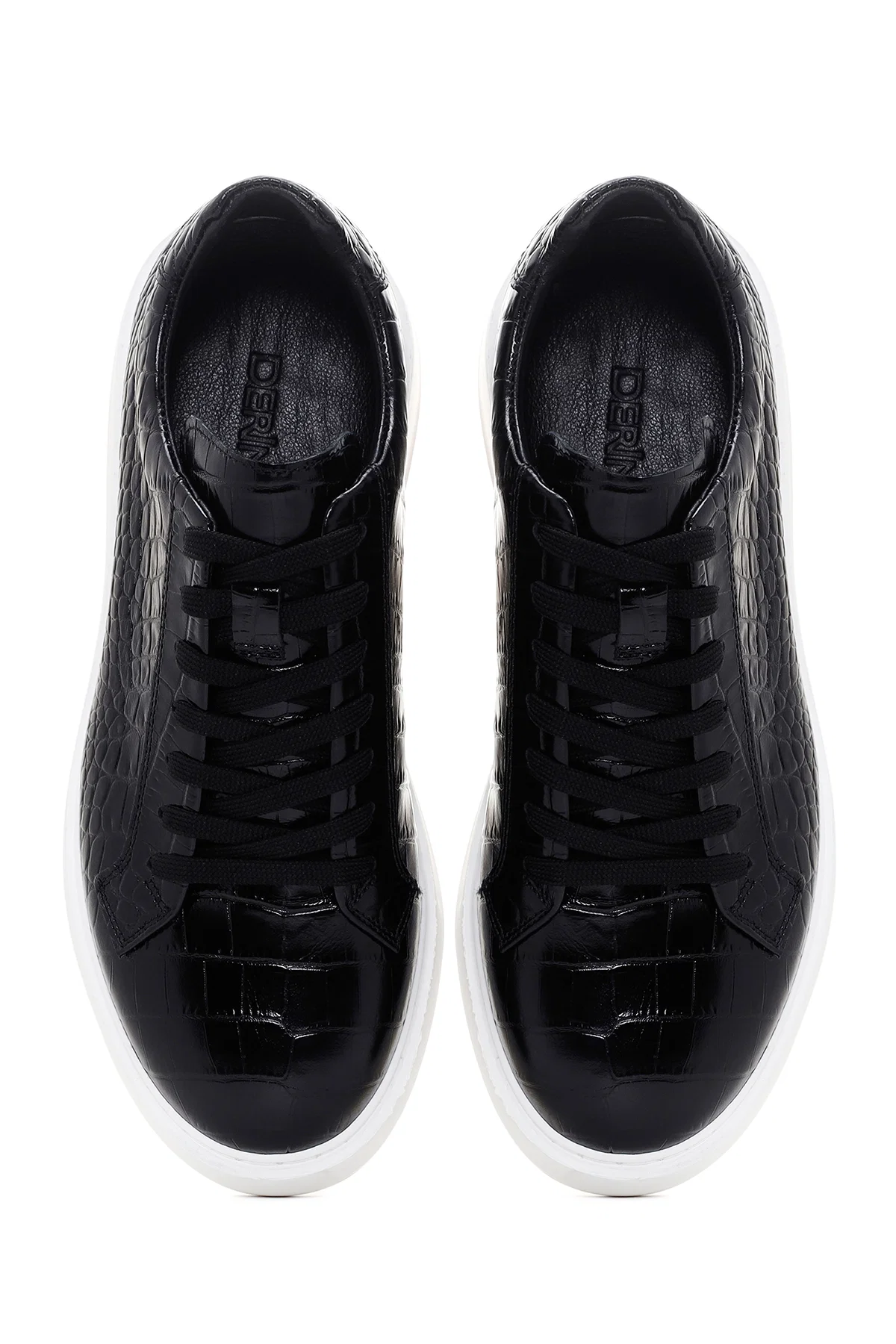 Erkek Siyah Deri Sneaker - Image 7