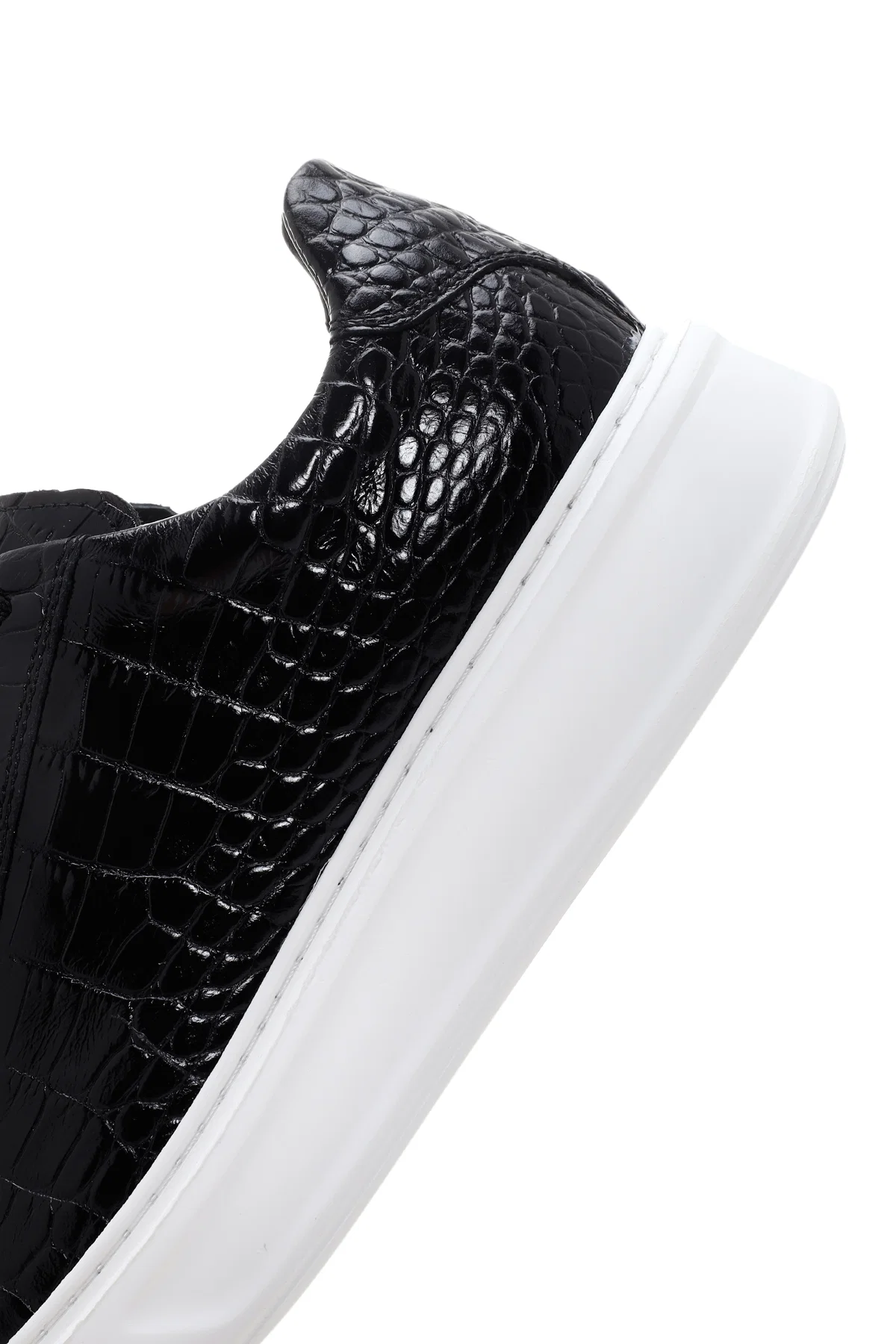 Erkek Siyah Deri Sneaker - Image 8