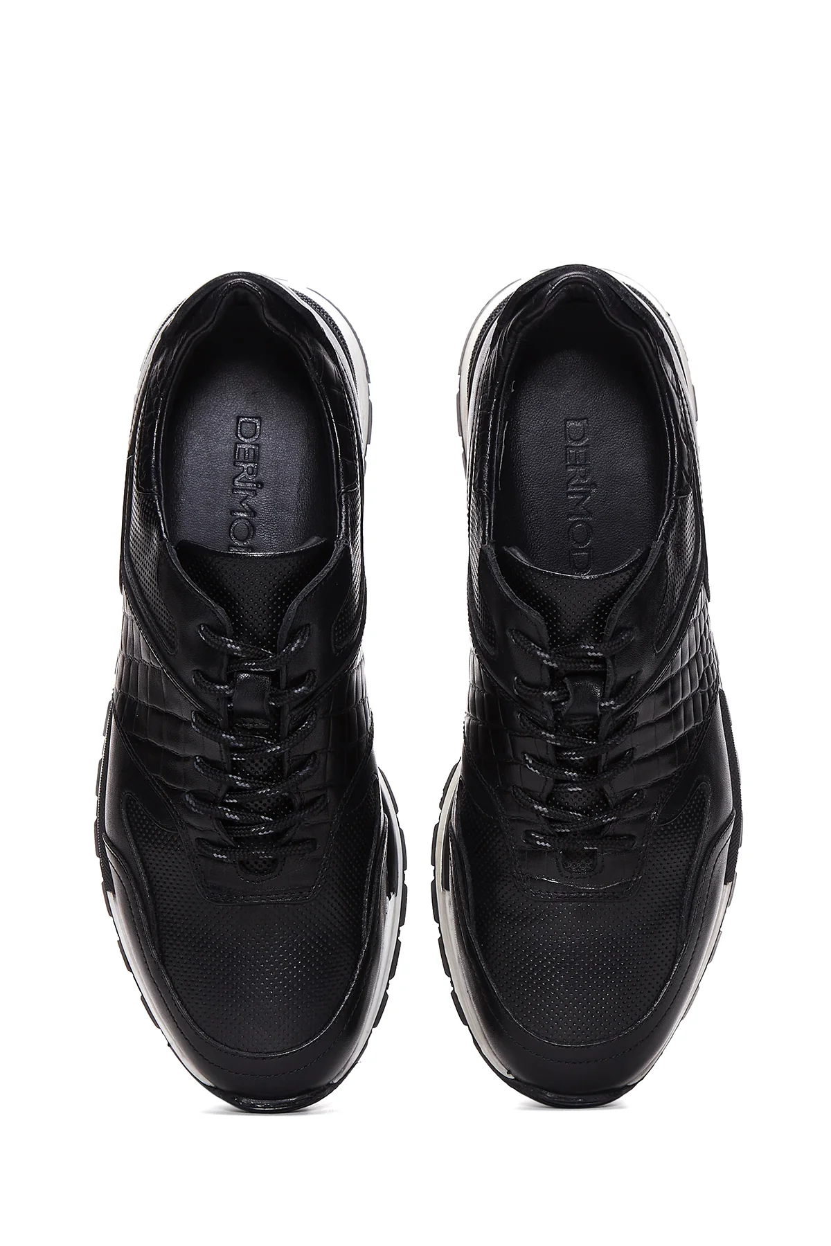Erkek Siyah Deri Sneaker - Image 6