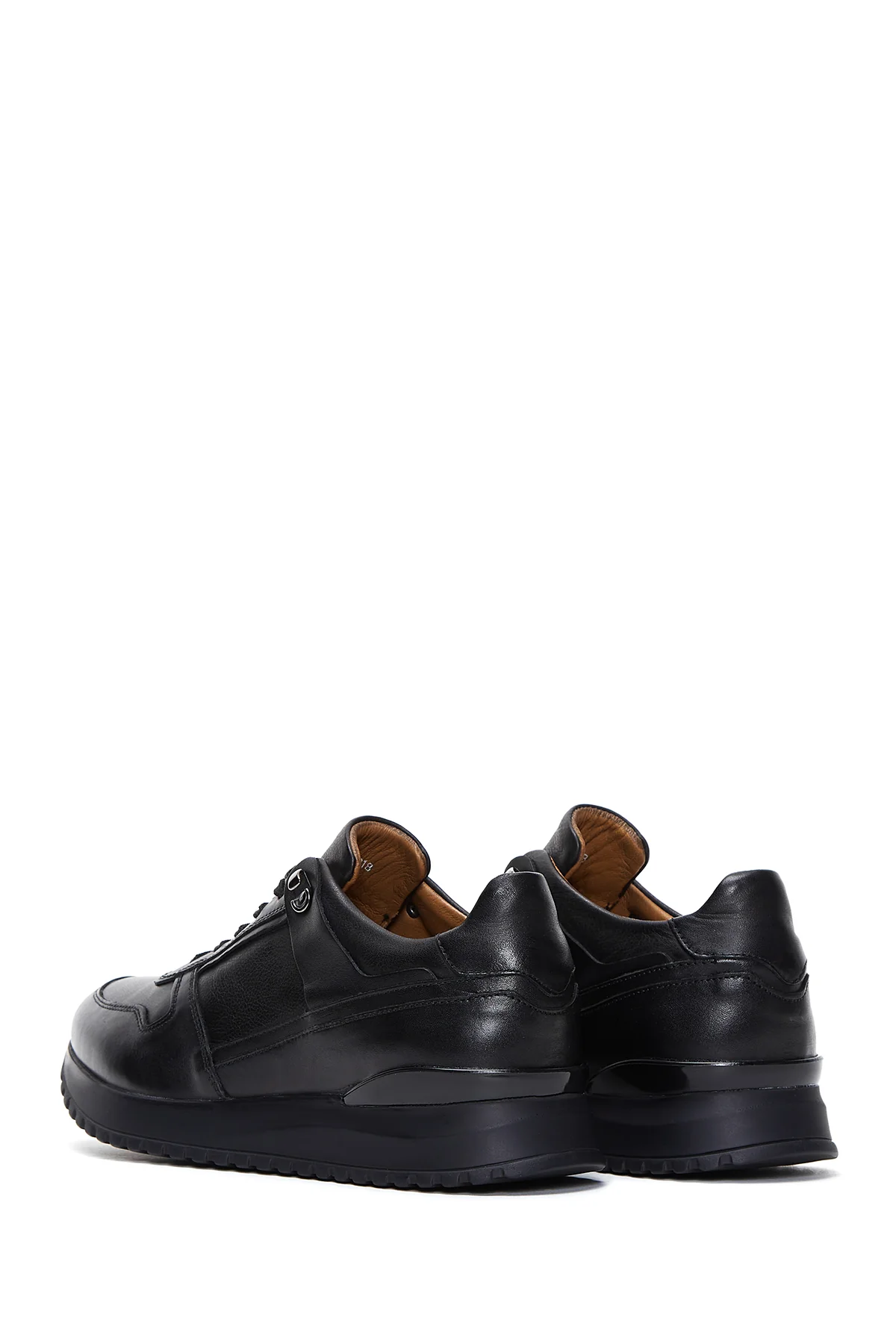 Erkek Siyah Deri Sneaker - Image 5