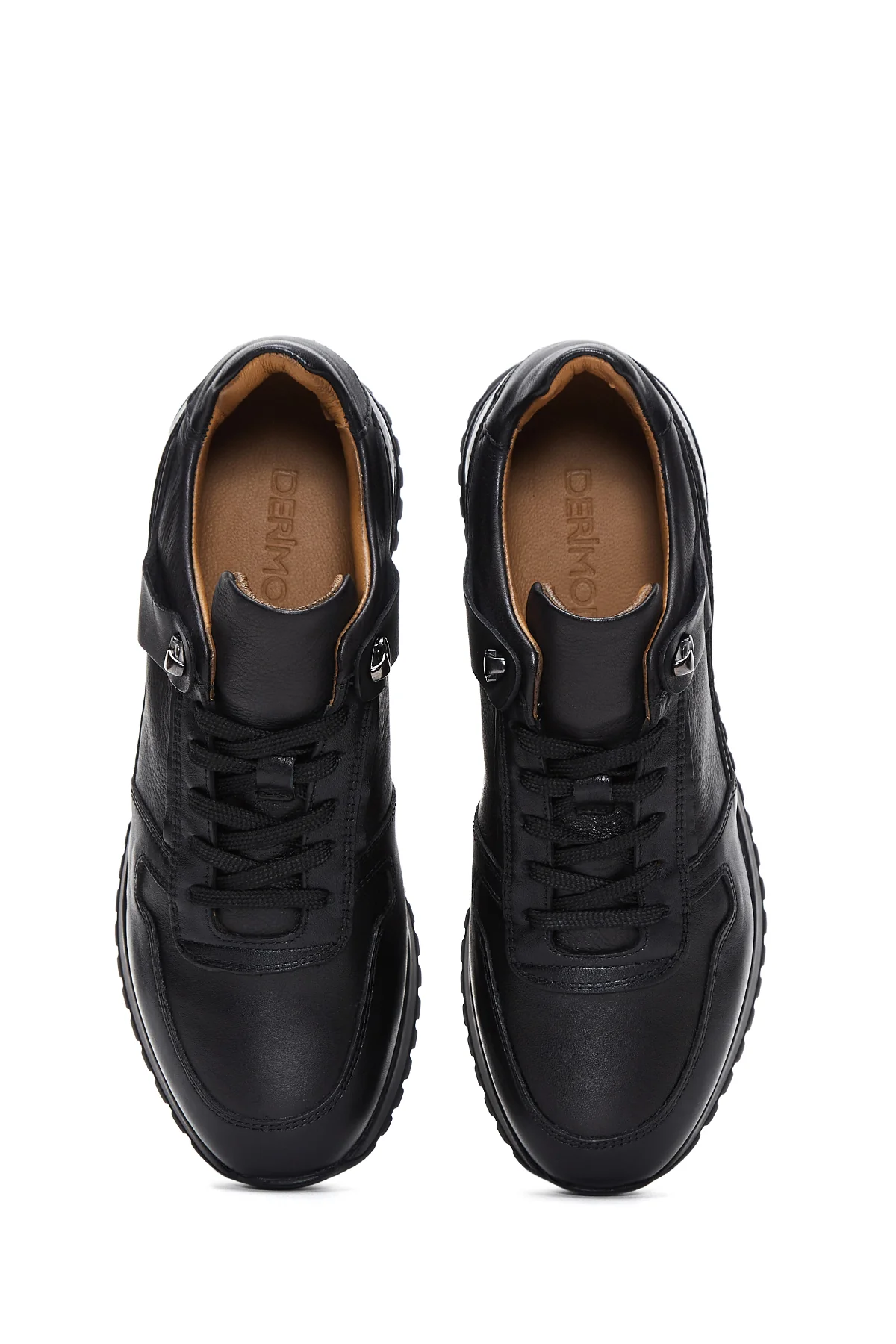 Erkek Siyah Deri Sneaker - Image 6
