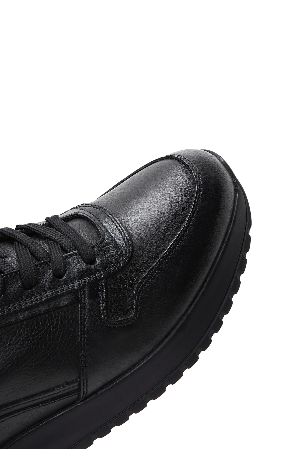 Erkek Siyah Deri Sneaker - Image 8