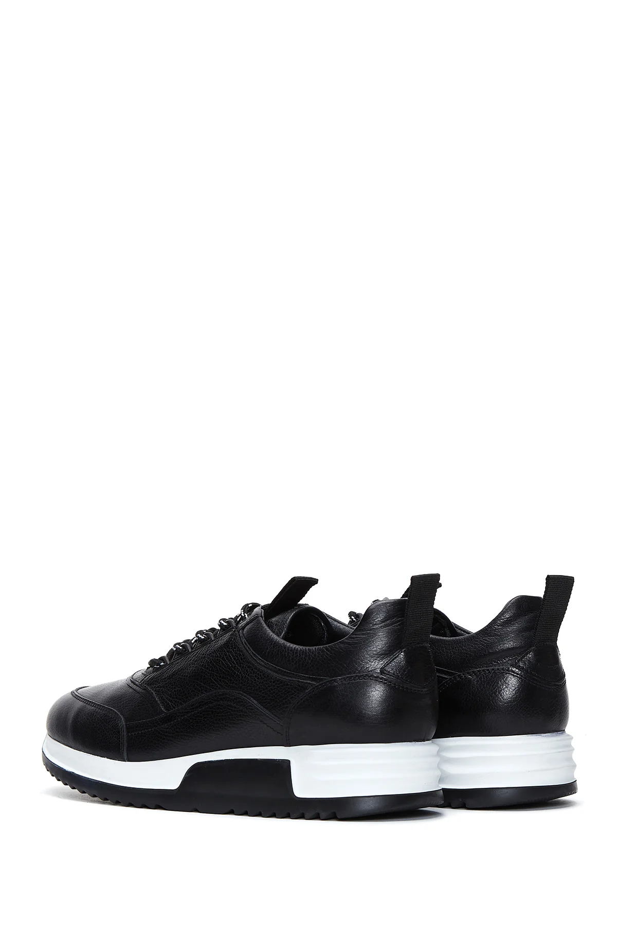 Erkek Siyah Deri Sneaker - Image 5