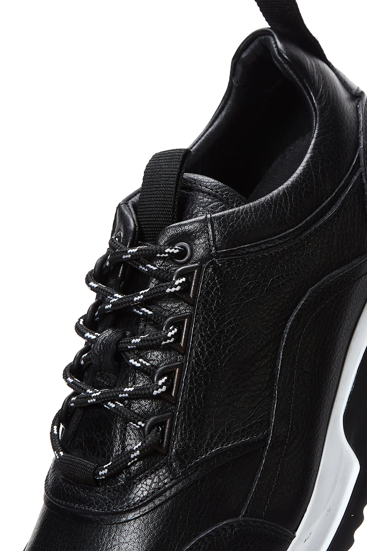 Erkek Siyah Deri Sneaker - Image 7