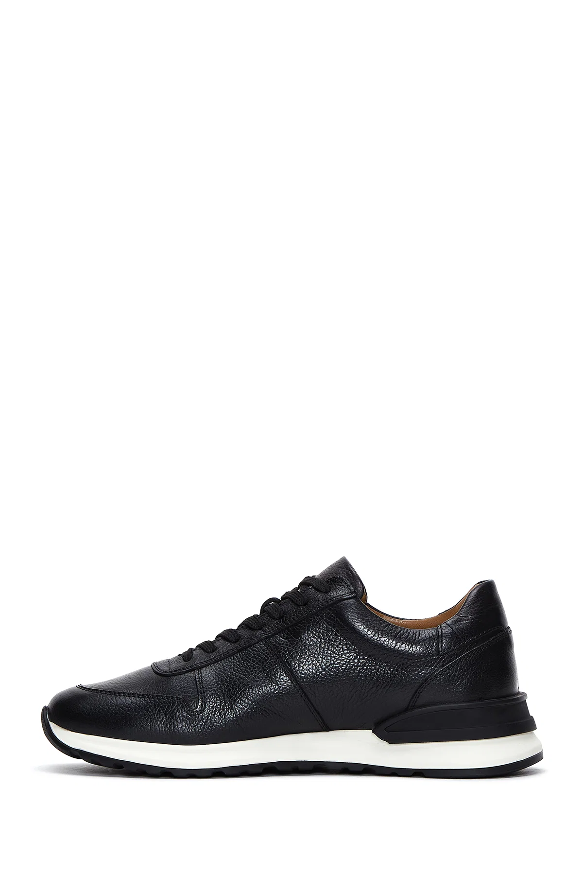 Erkek Siyah Deri Sneaker - Image 2
