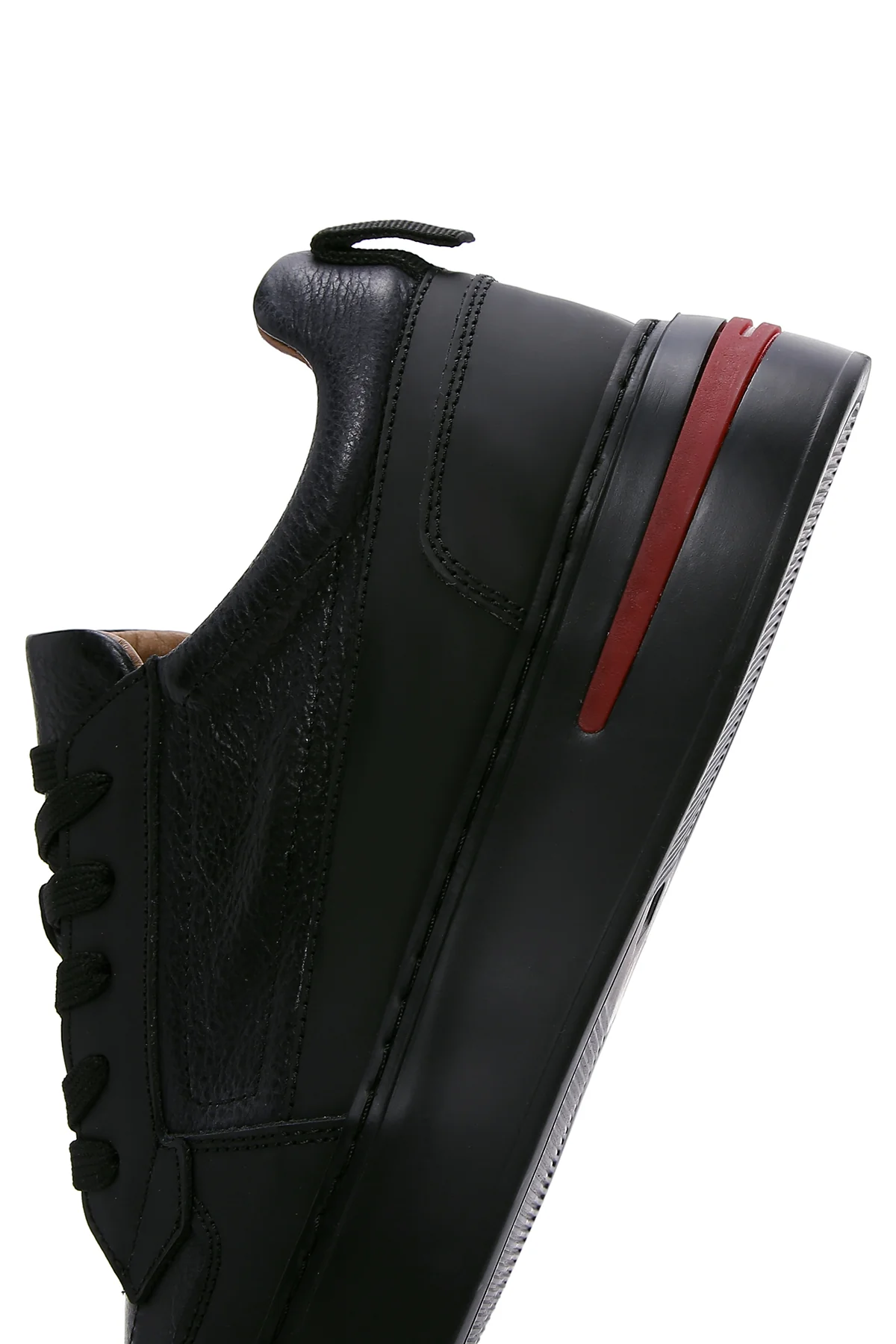 Erkek Siyah Deri Sneaker - Image 10