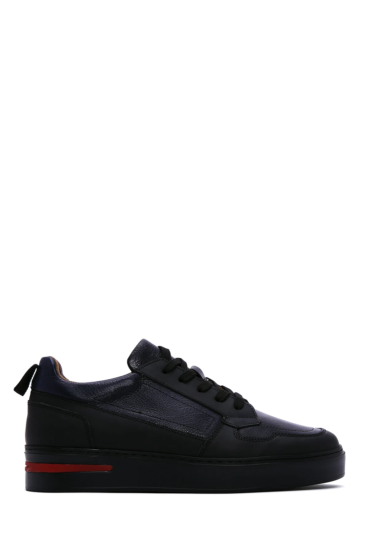 Erkek Siyah Deri Sneaker - Image 3