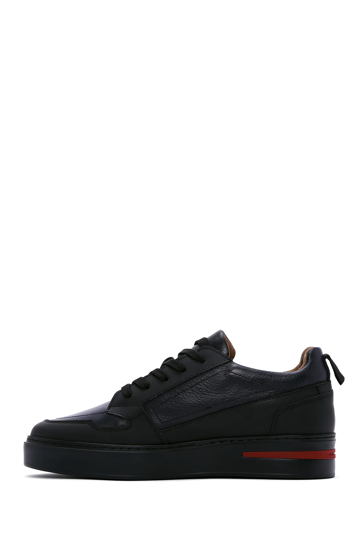 Erkek Siyah Deri Sneaker - Image 4