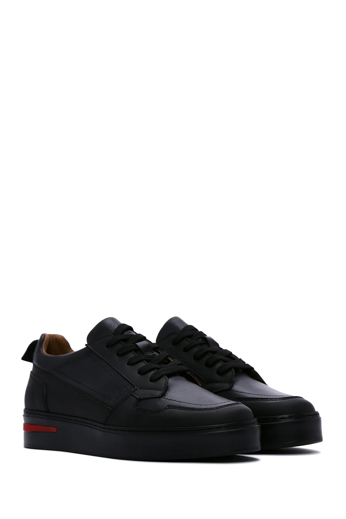 Erkek Siyah Deri Sneaker - Image 5