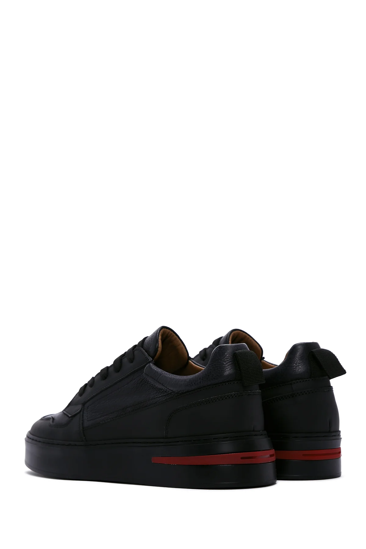 Erkek Siyah Deri Sneaker - Image 7