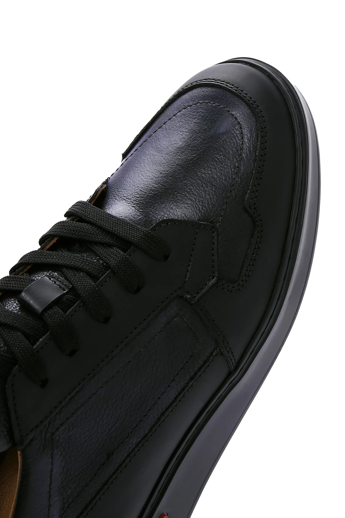 Erkek Siyah Deri Sneaker - Image 9