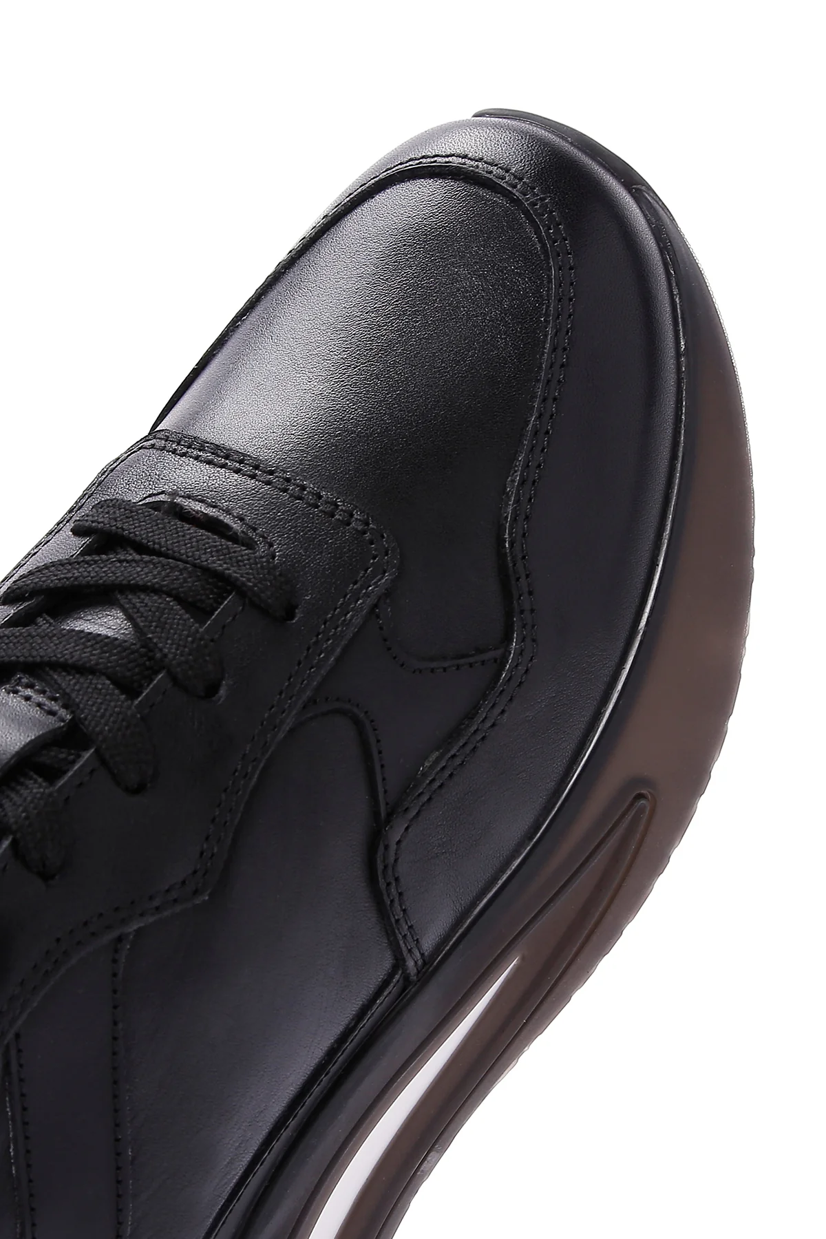Erkek Siyah Deri Sneaker - Image 9