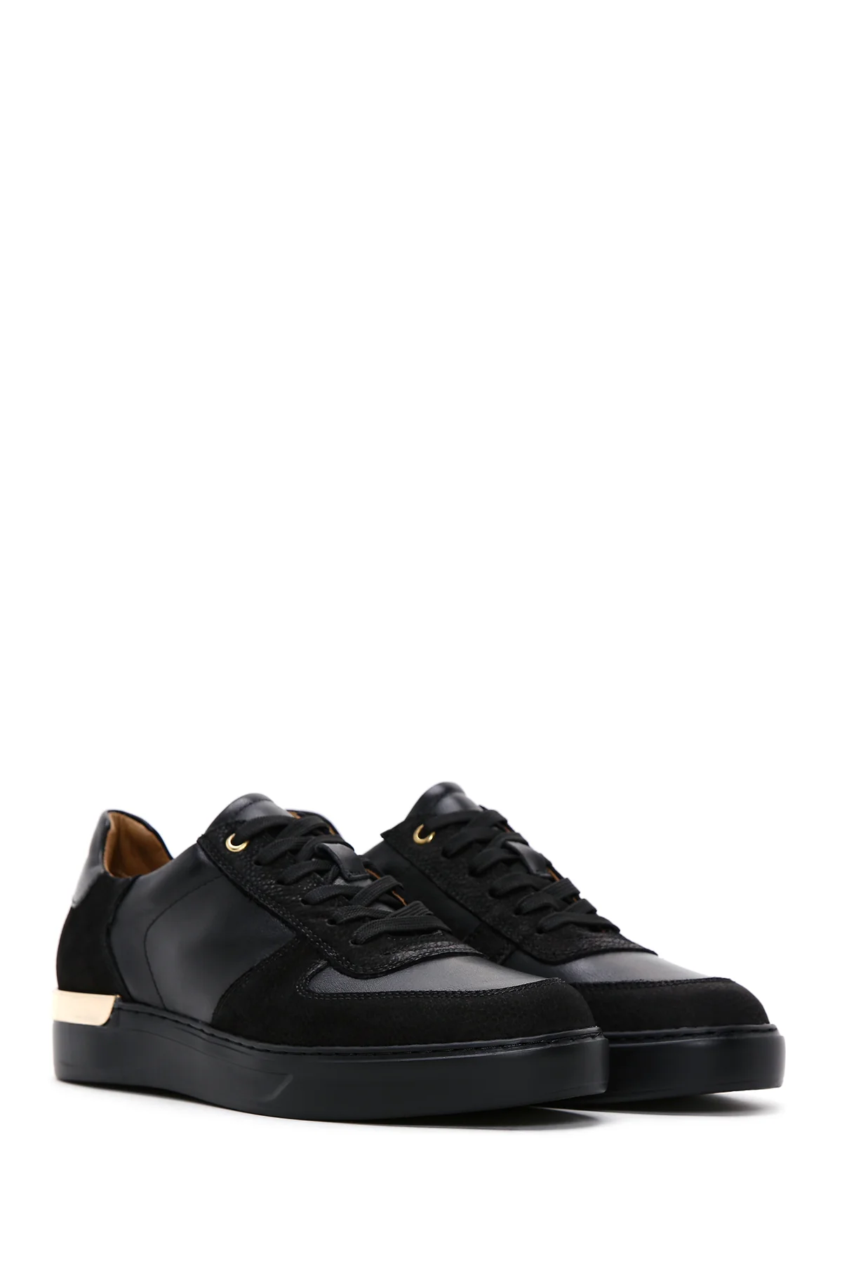 Erkek Siyah Deri Sneaker - Image 3