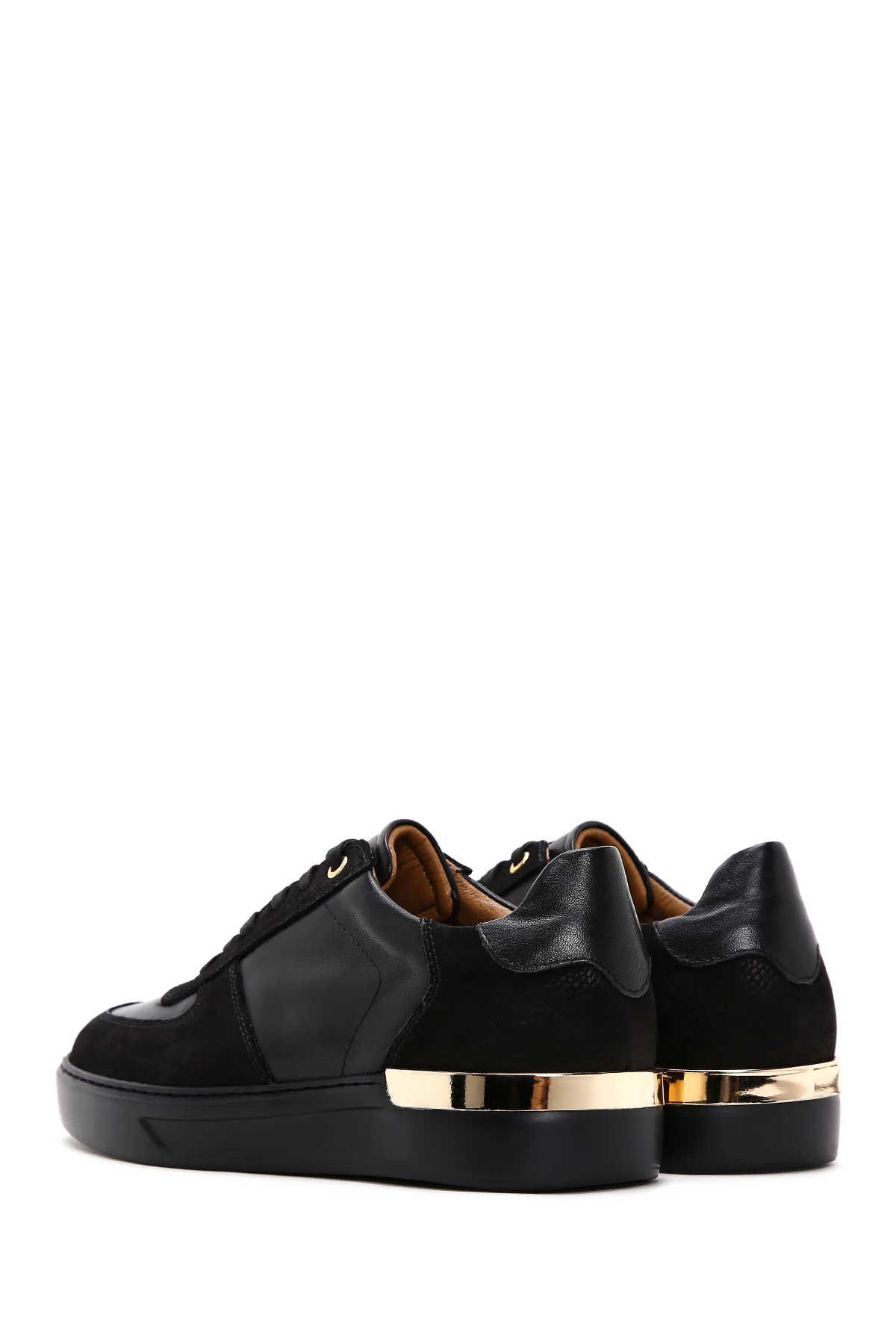 Erkek Siyah Deri Sneaker - Image 5
