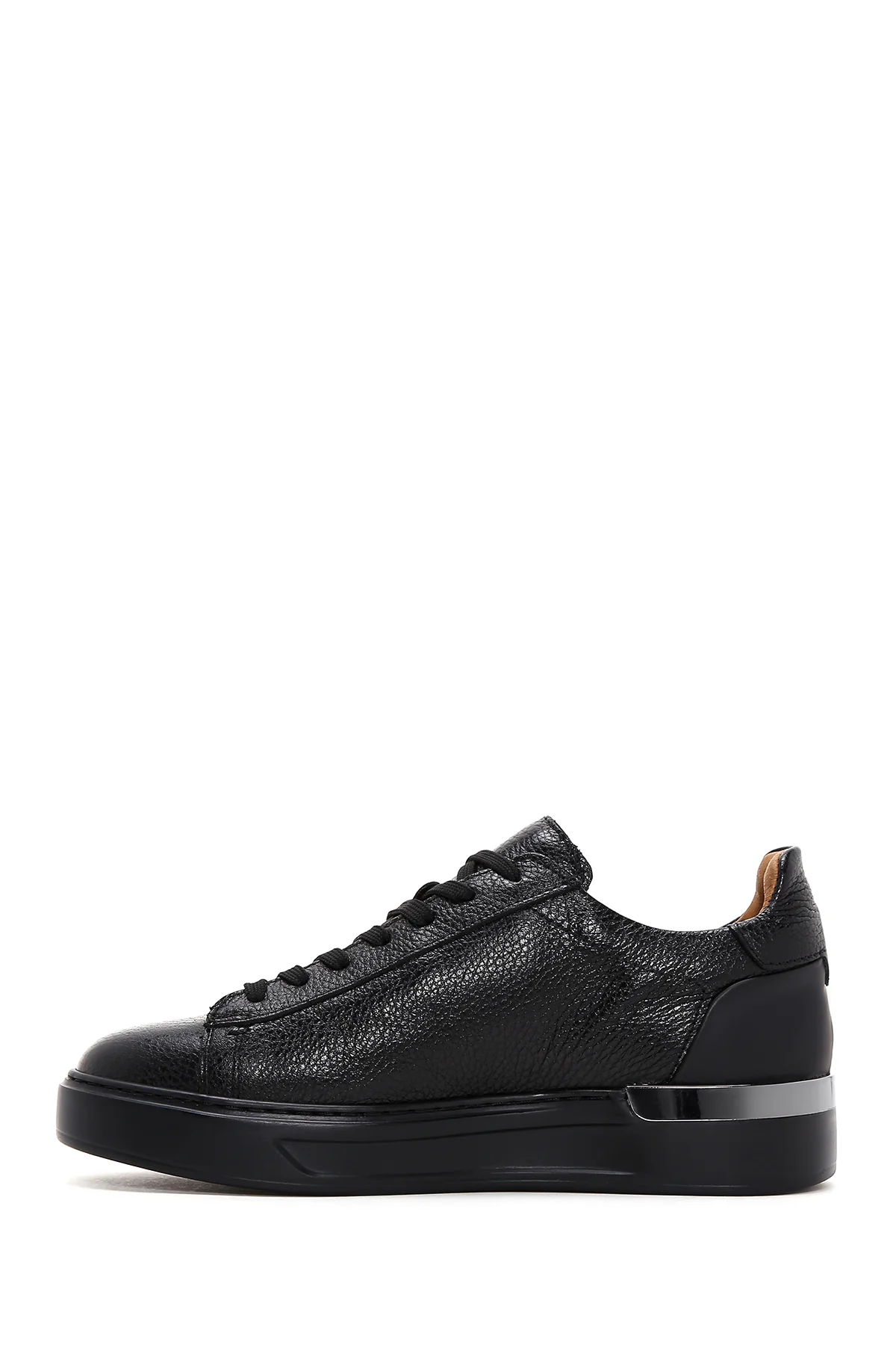 Erkek Siyah Deri Sneaker - Image 2