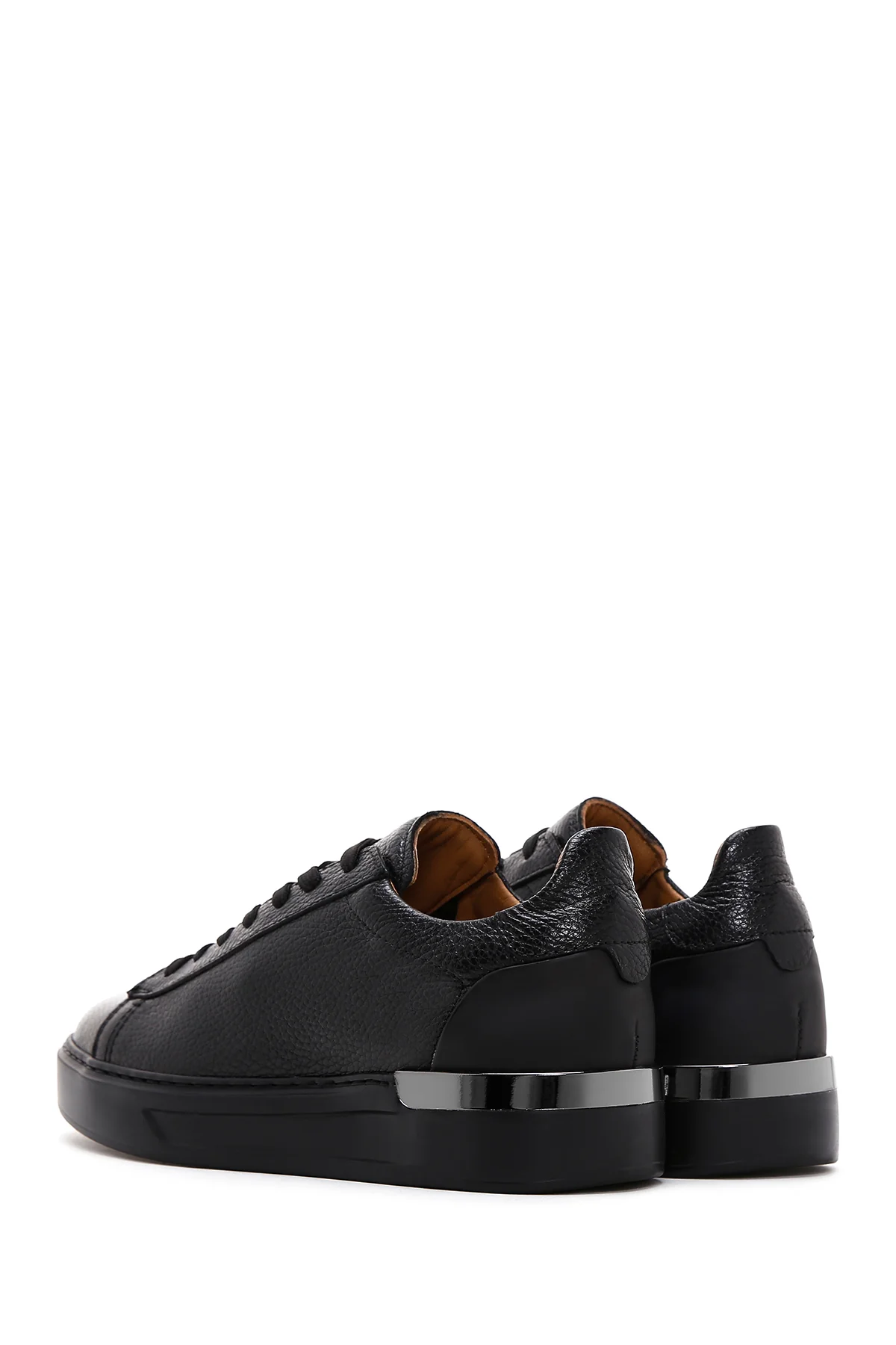 Erkek Siyah Deri Sneaker - Image 5