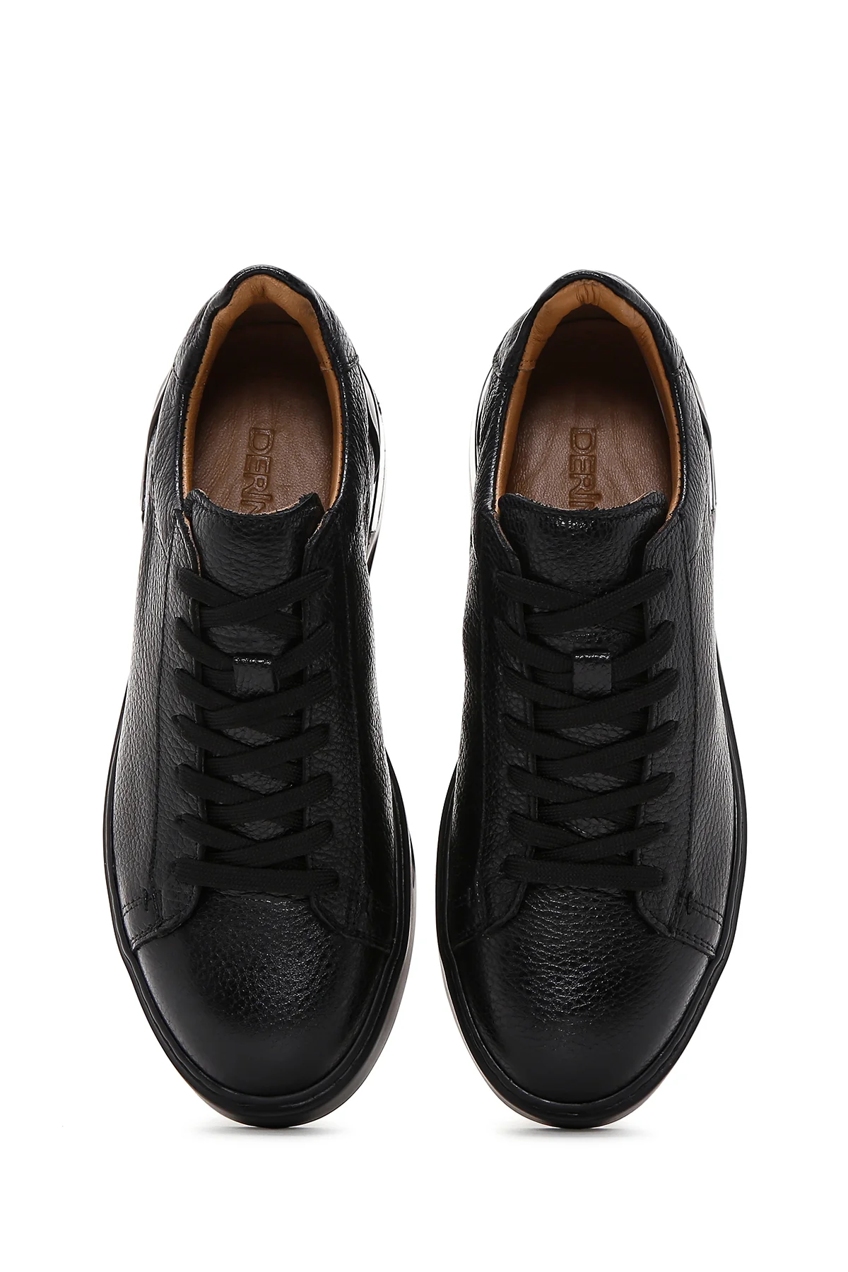 Erkek Siyah Deri Sneaker - Image 6