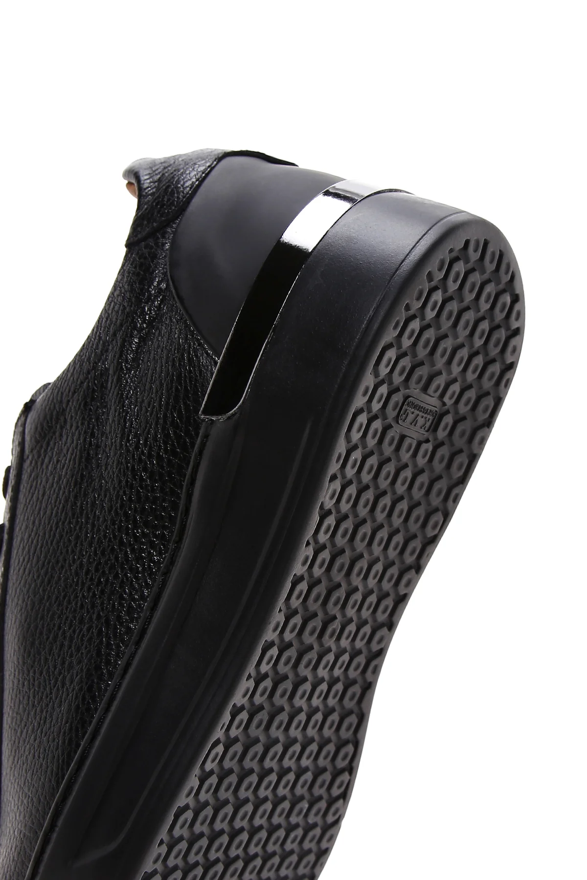 Erkek Siyah Deri Sneaker - Image 8