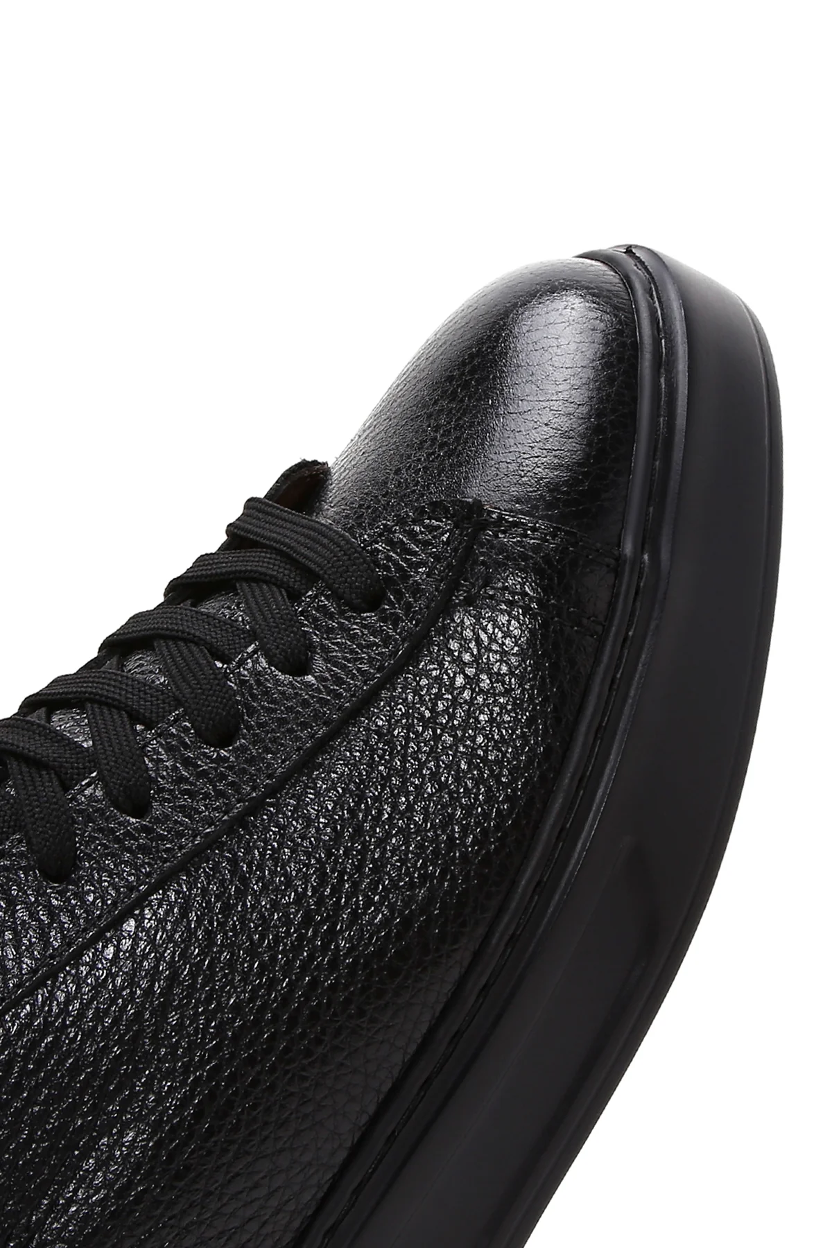 Erkek Siyah Deri Sneaker - Image 9
