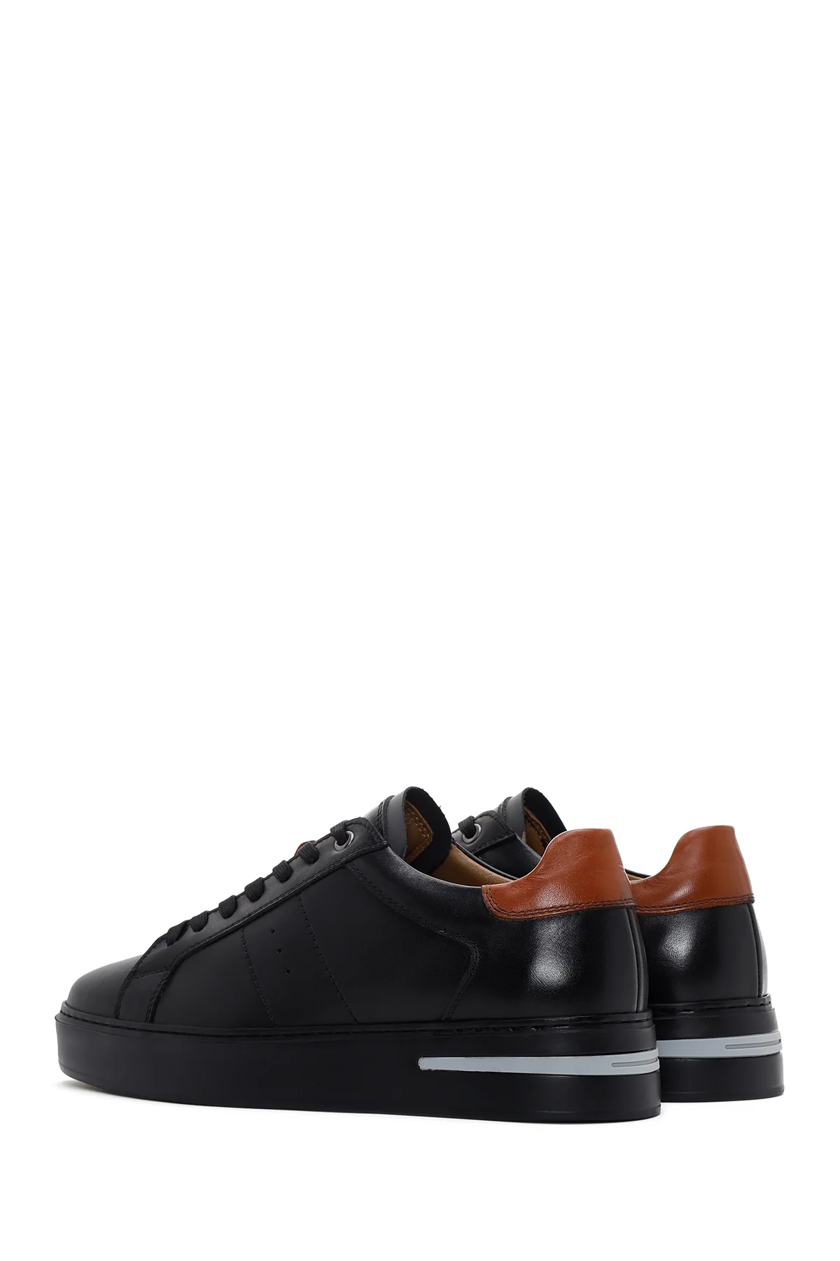 Erkek Siyah Deri Sneaker - Image 5