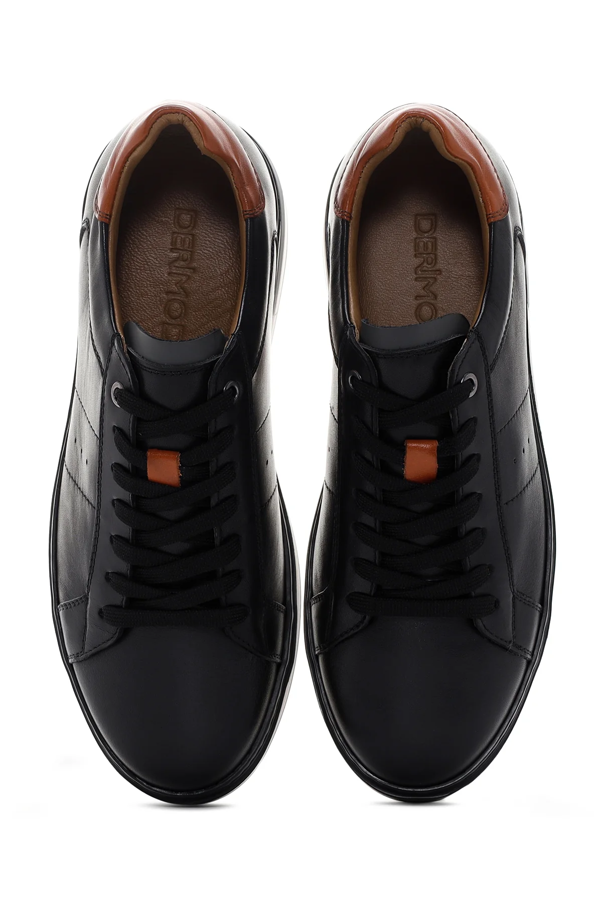 Erkek Siyah Deri Sneaker - Image 6