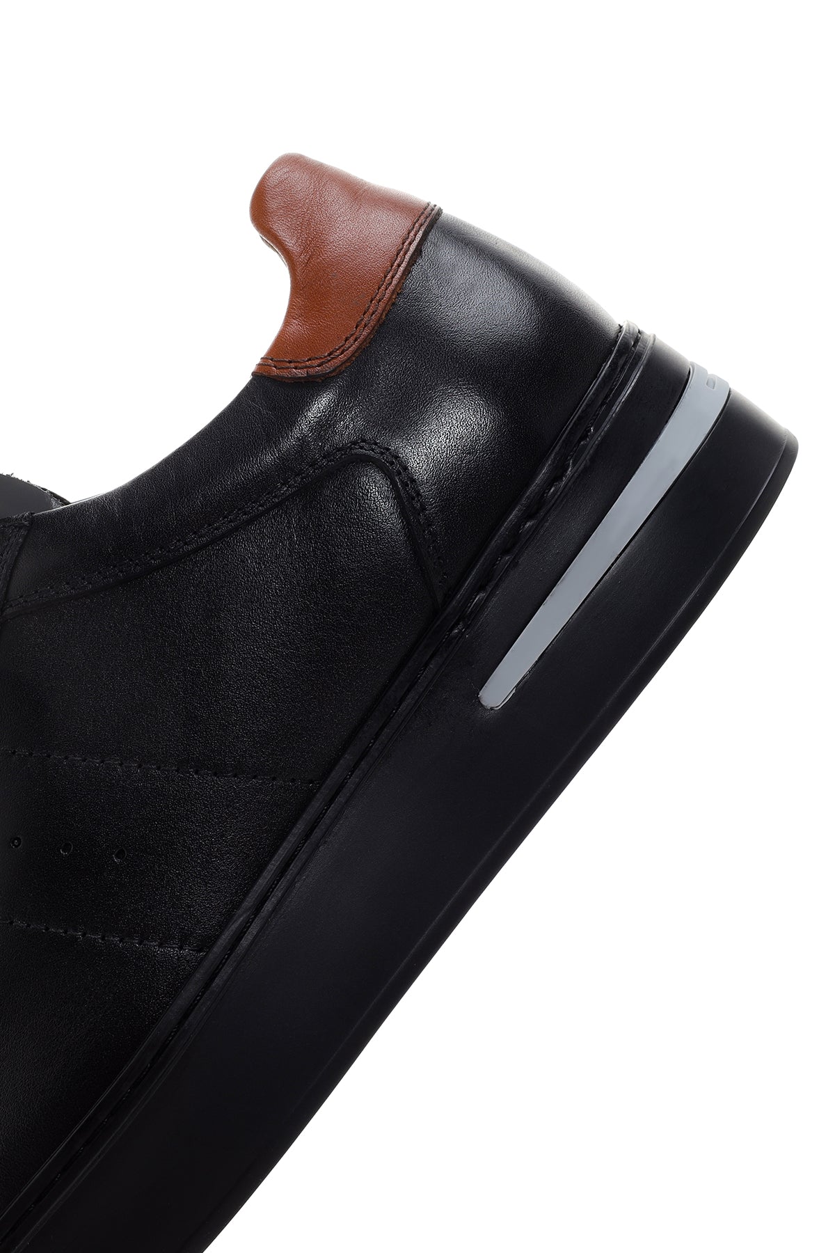 Erkek Siyah Deri Sneaker - Image 7