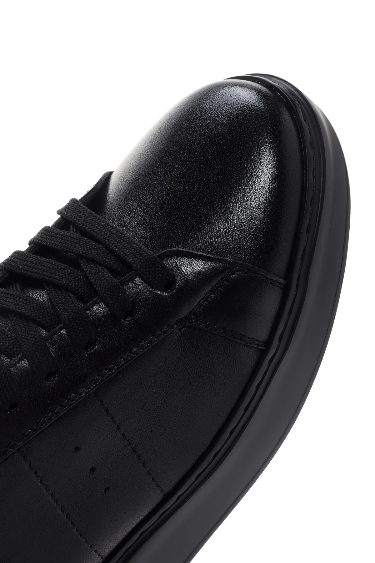 Erkek Siyah Deri Sneaker - Image 9