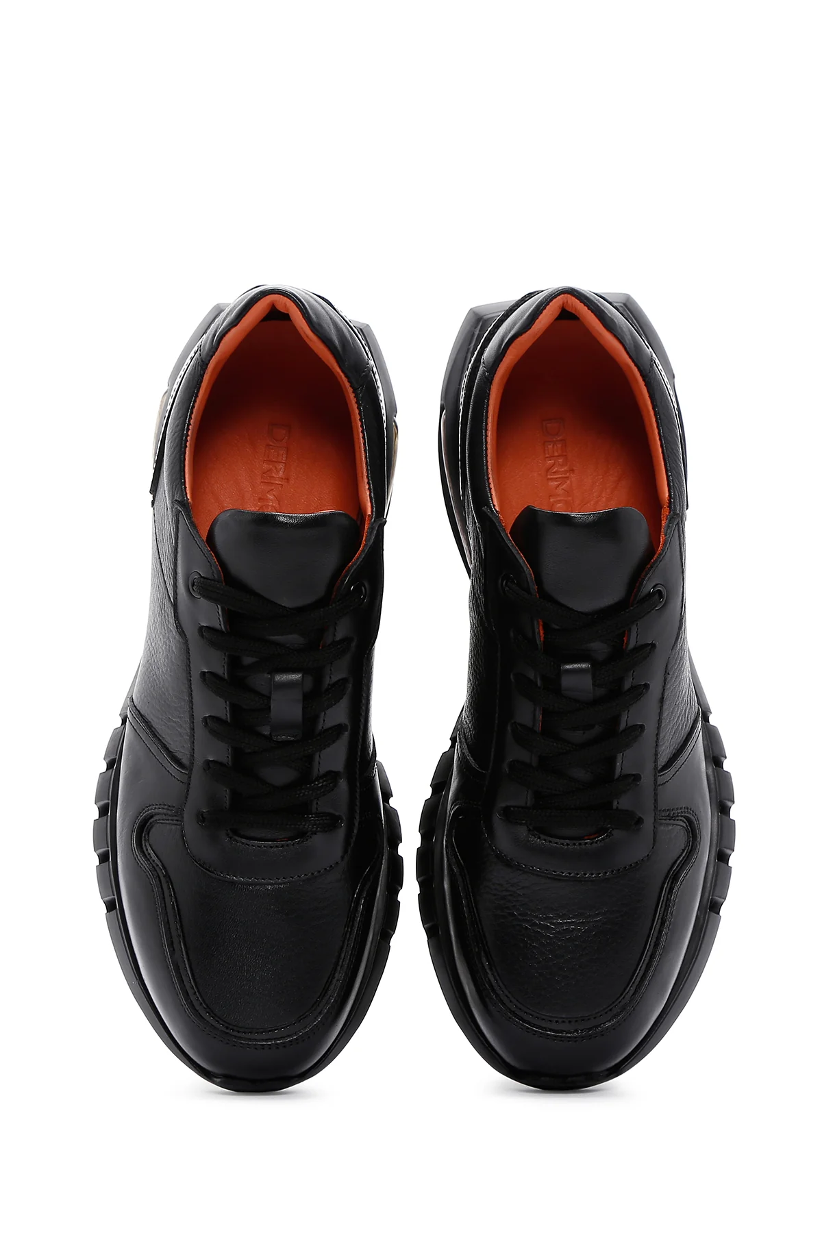 Erkek Siyah Deri Sneaker - Image 6