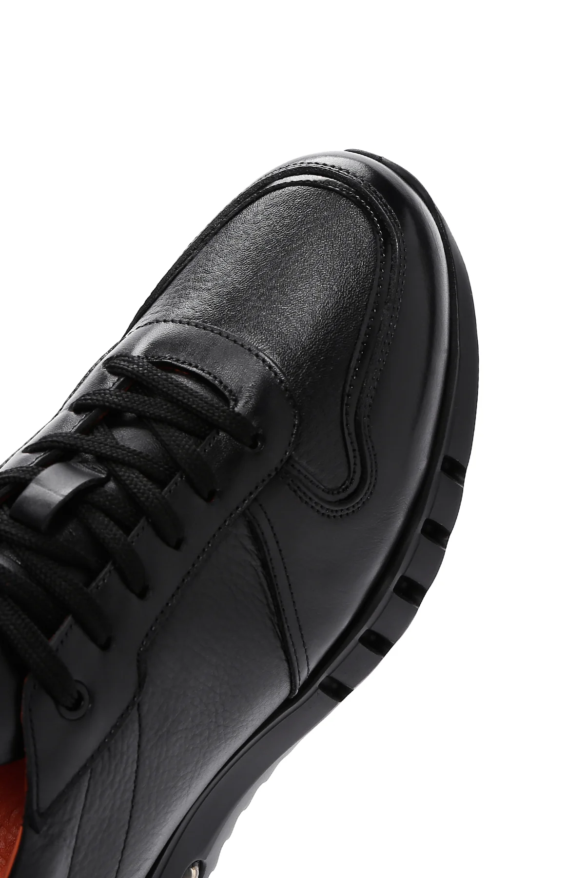 Erkek Siyah Deri Sneaker - Image 9
