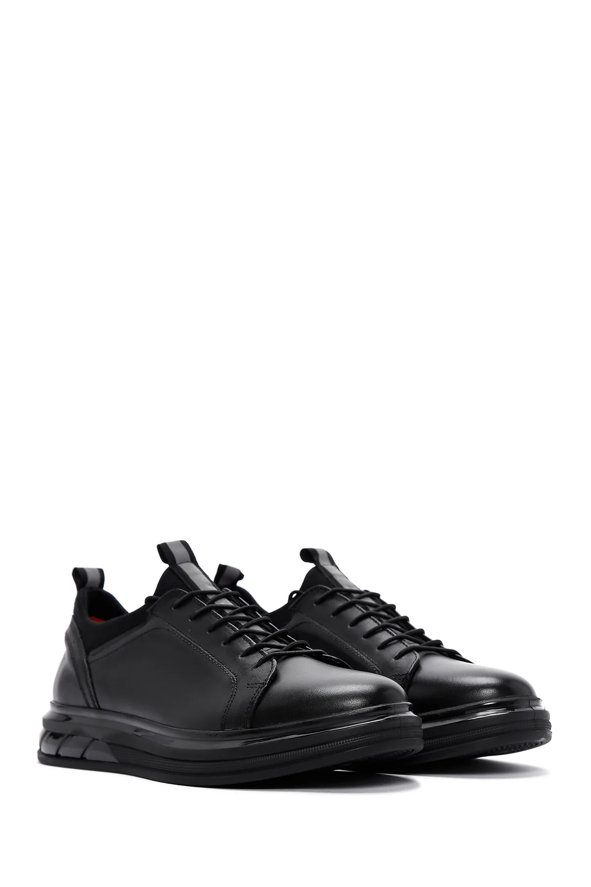 Erkek Siyah Deri Sneaker - Image 3