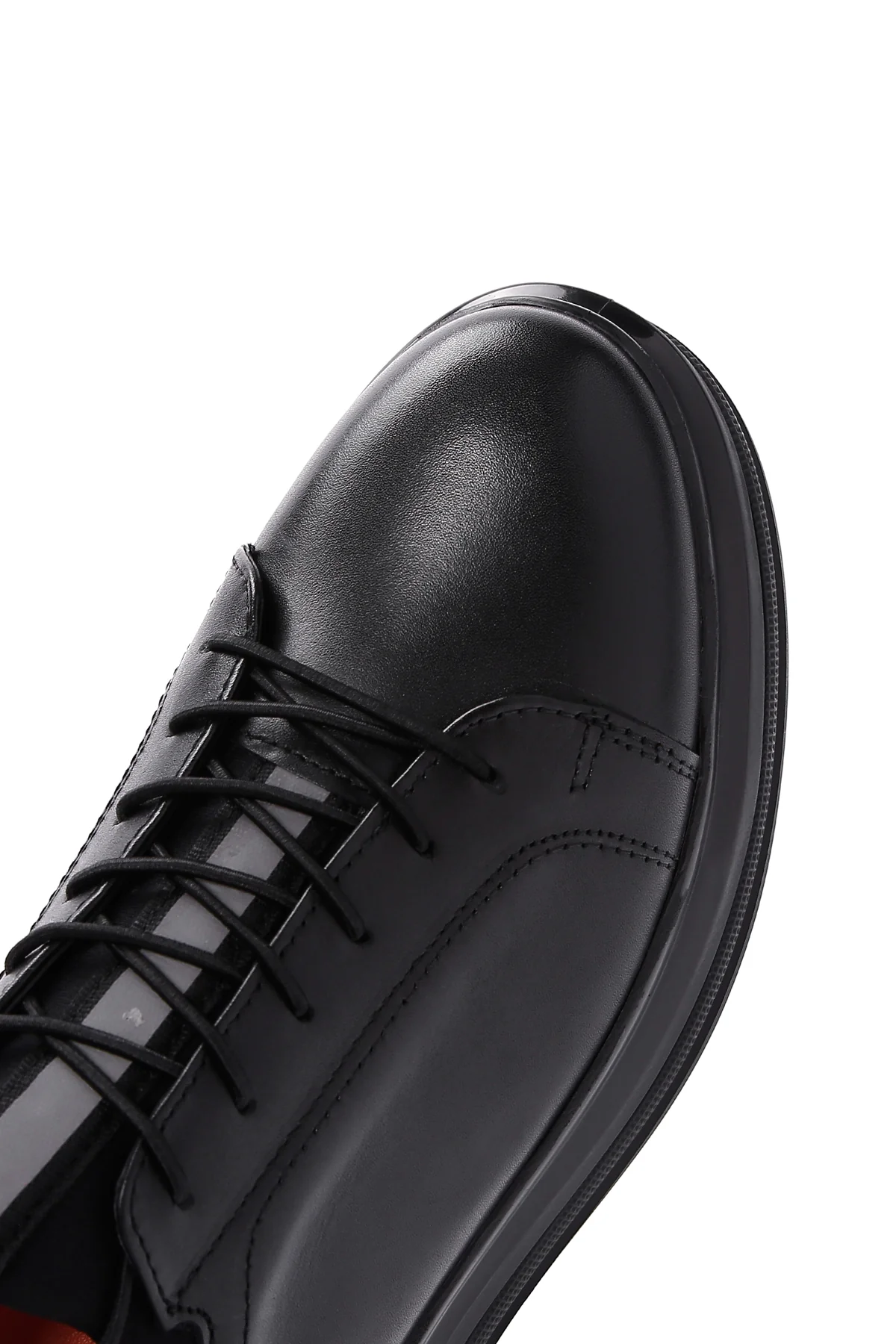 Erkek Siyah Deri Sneaker - Image 9