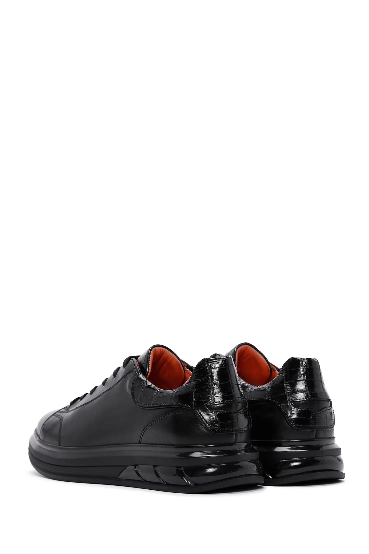 Erkek Siyah Deri Sneaker - Image 5