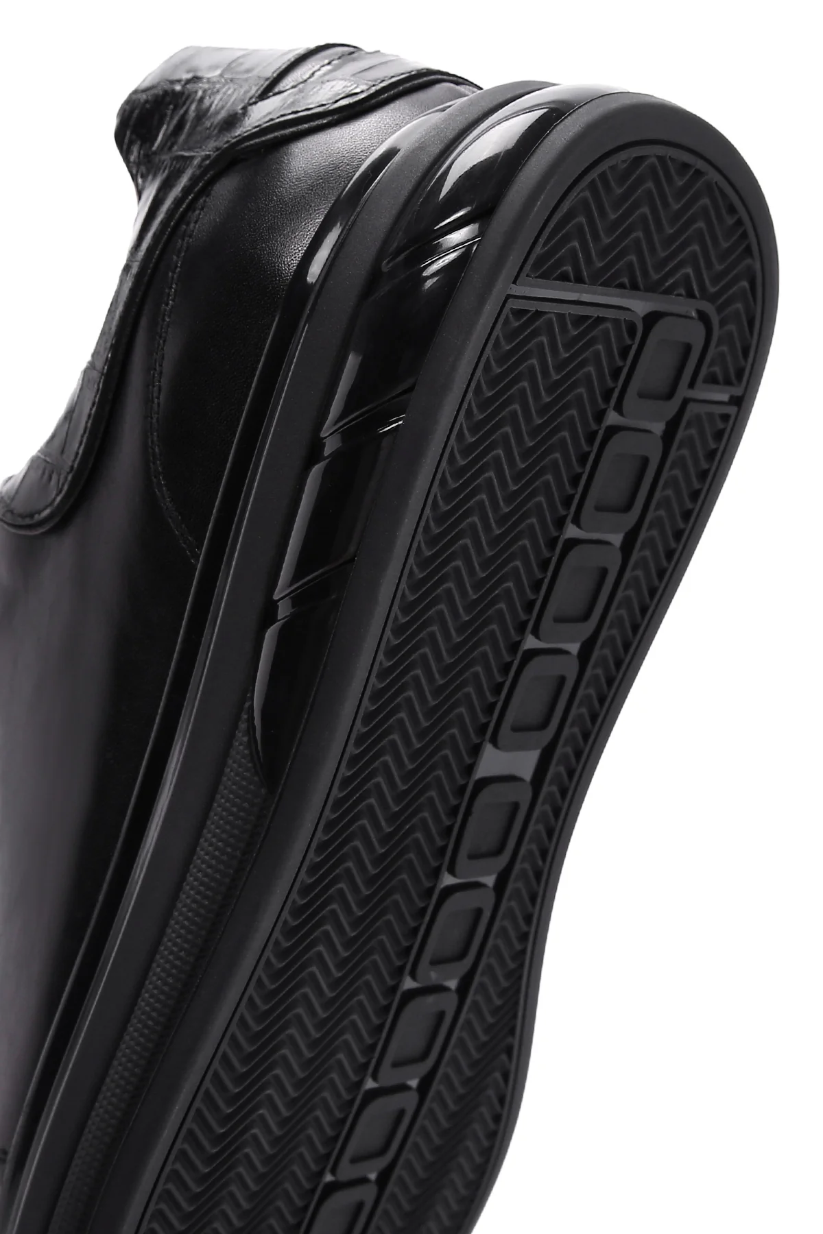 Erkek Siyah Deri Sneaker - Image 8