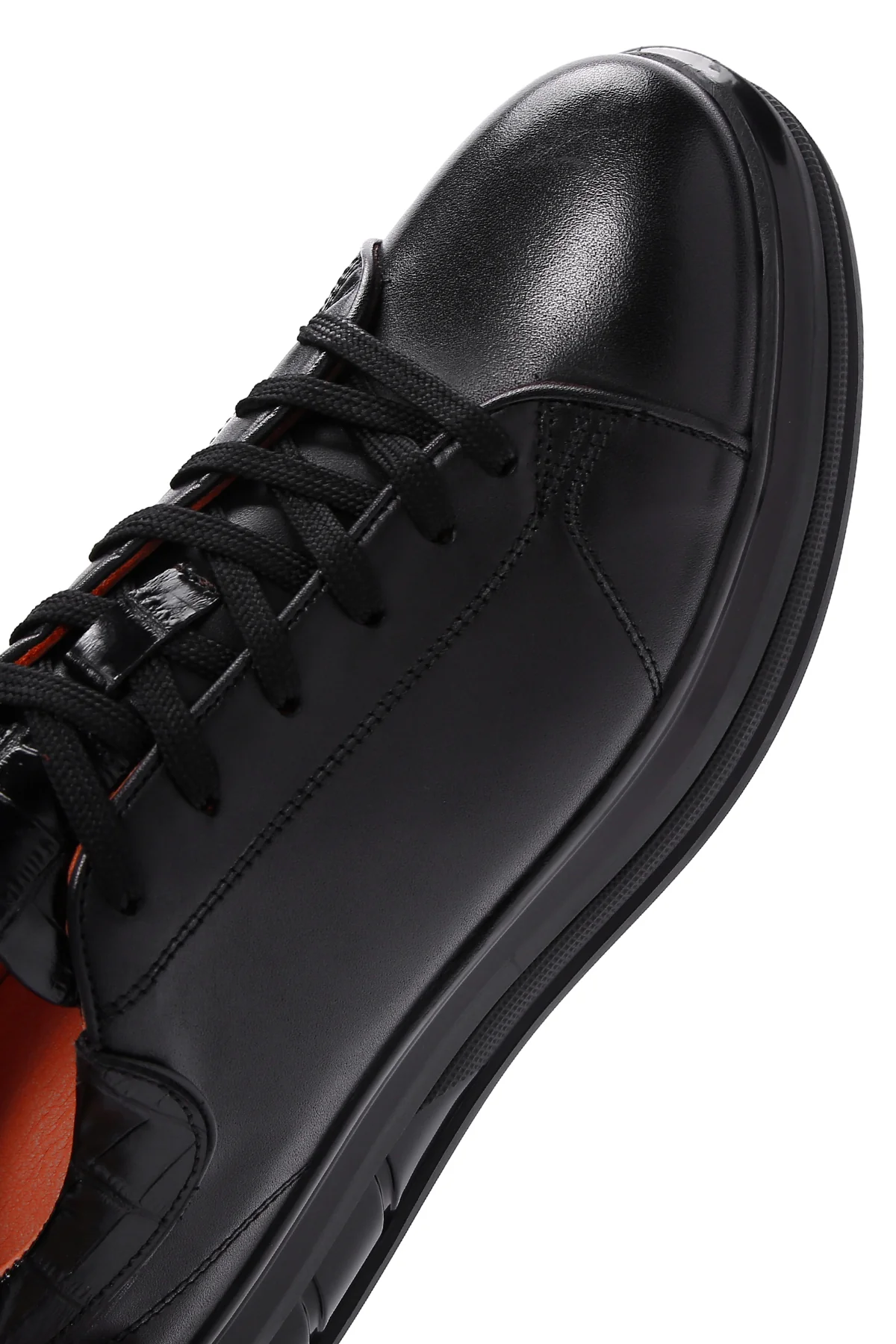 Erkek Siyah Deri Sneaker - Image 9