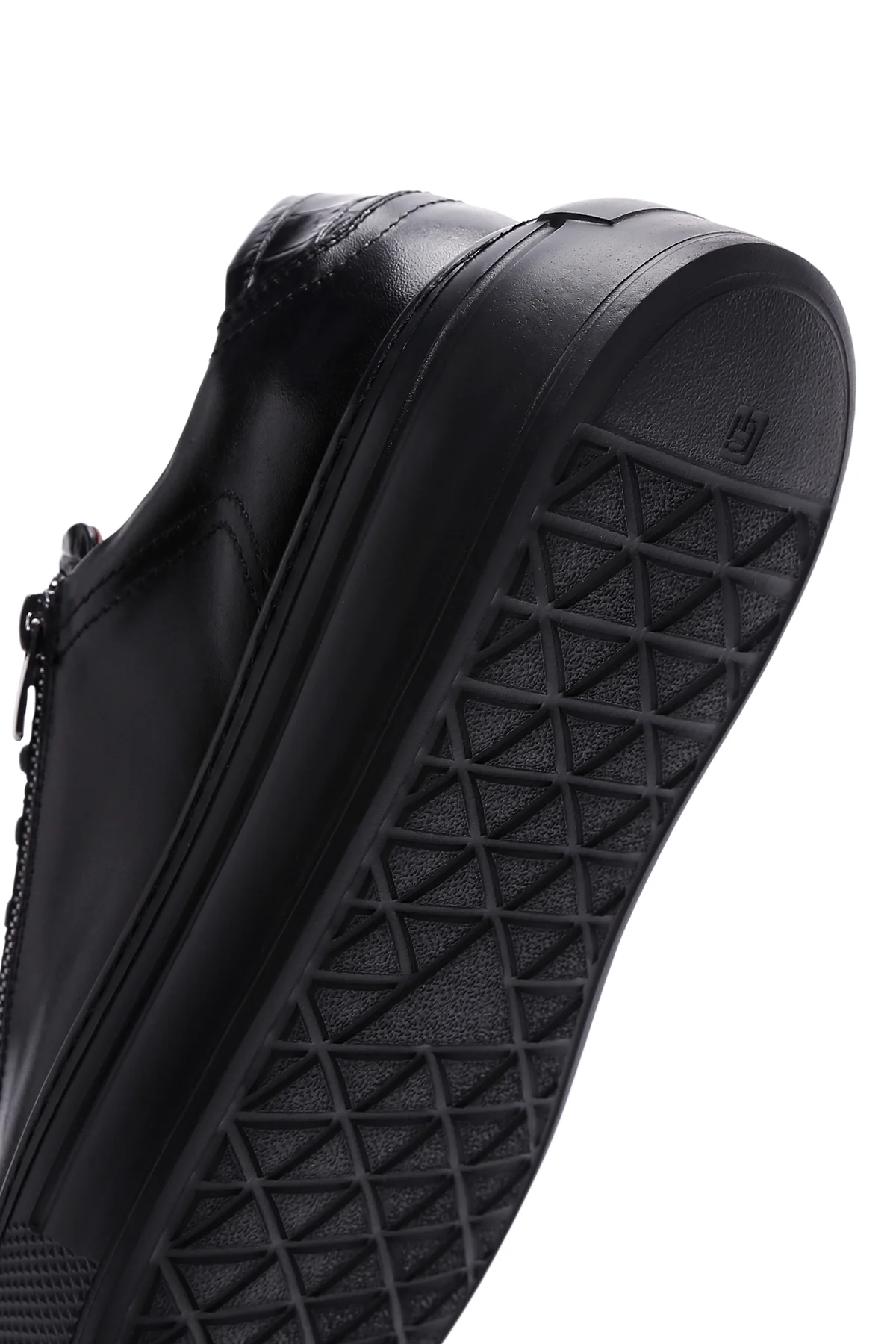 Erkek Siyah Deri Sneaker - Image 8