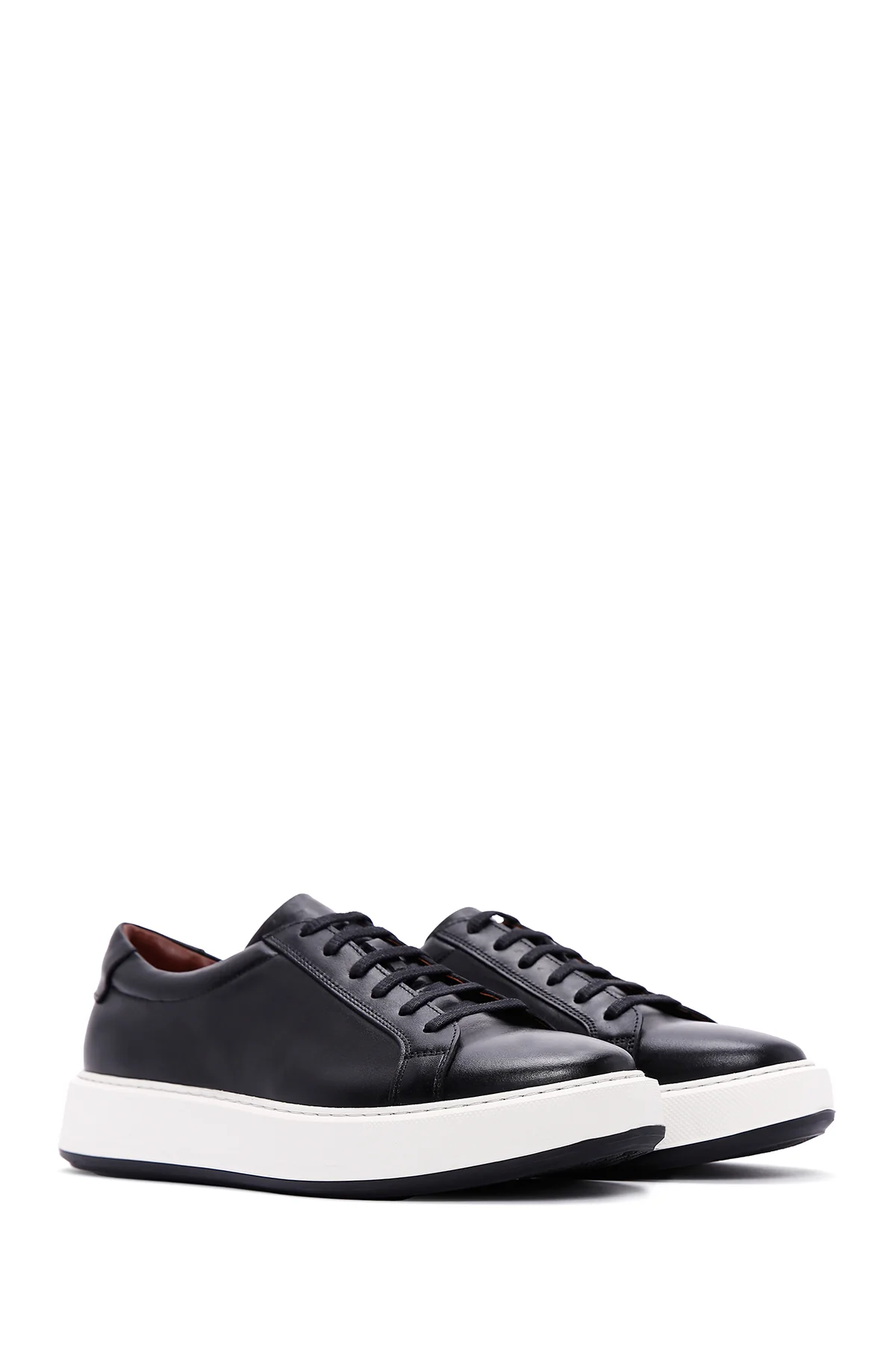 Erkek Siyah Deri Sneaker - Image 3