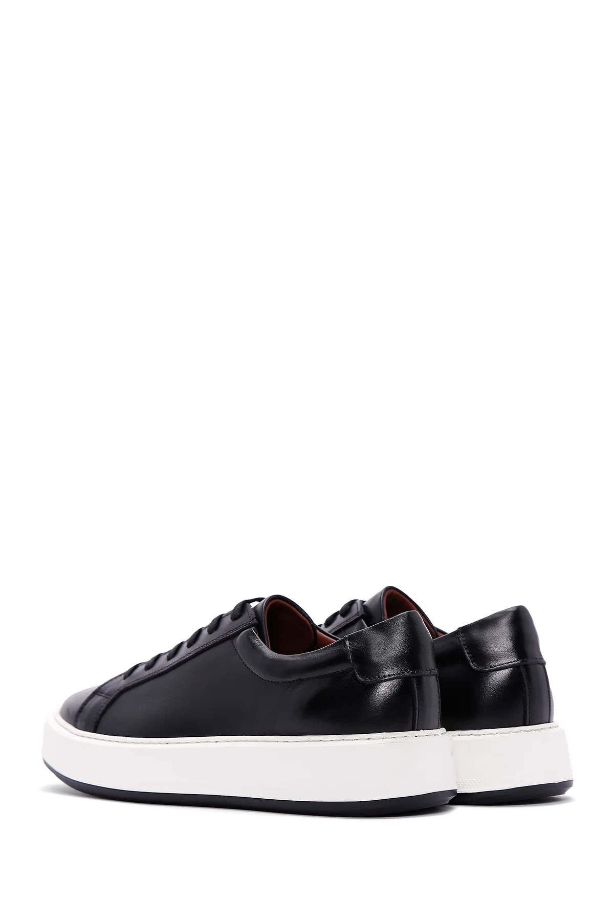 Erkek Siyah Deri Sneaker - Image 5