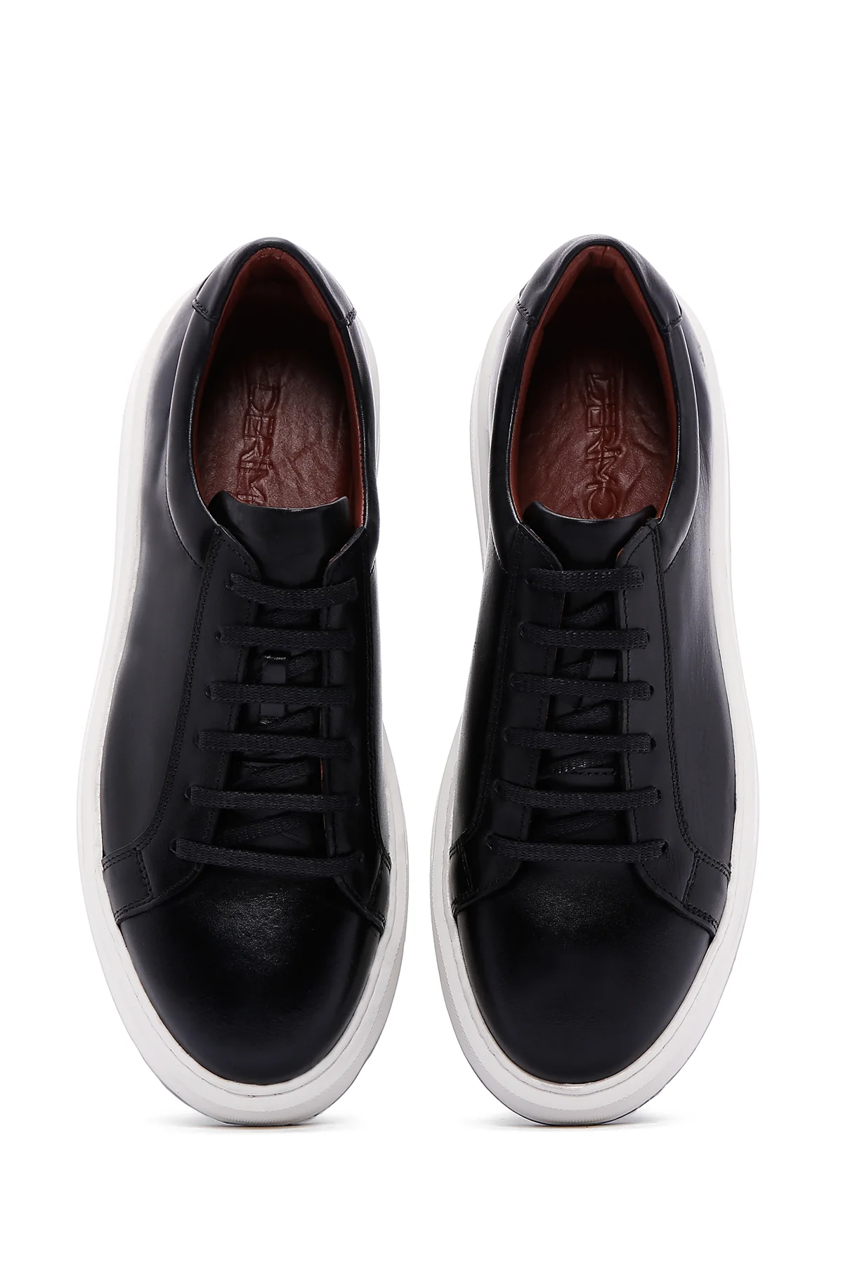 Erkek Siyah Deri Sneaker - Image 6