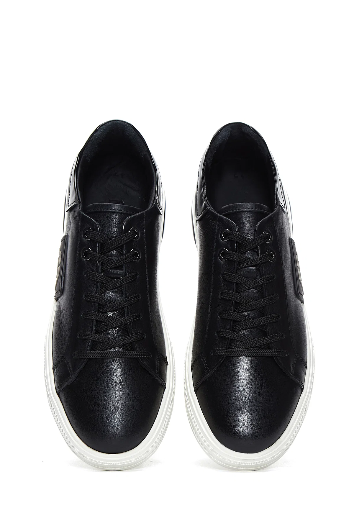 Erkek Siyah Deri Sneaker - Image 6