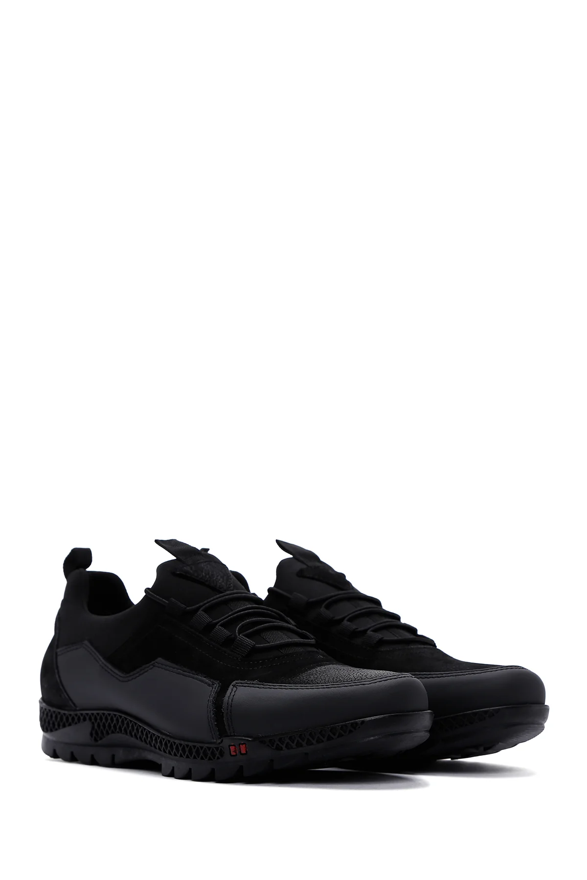 Erkek Siyah Deri Sneaker - Image 4
