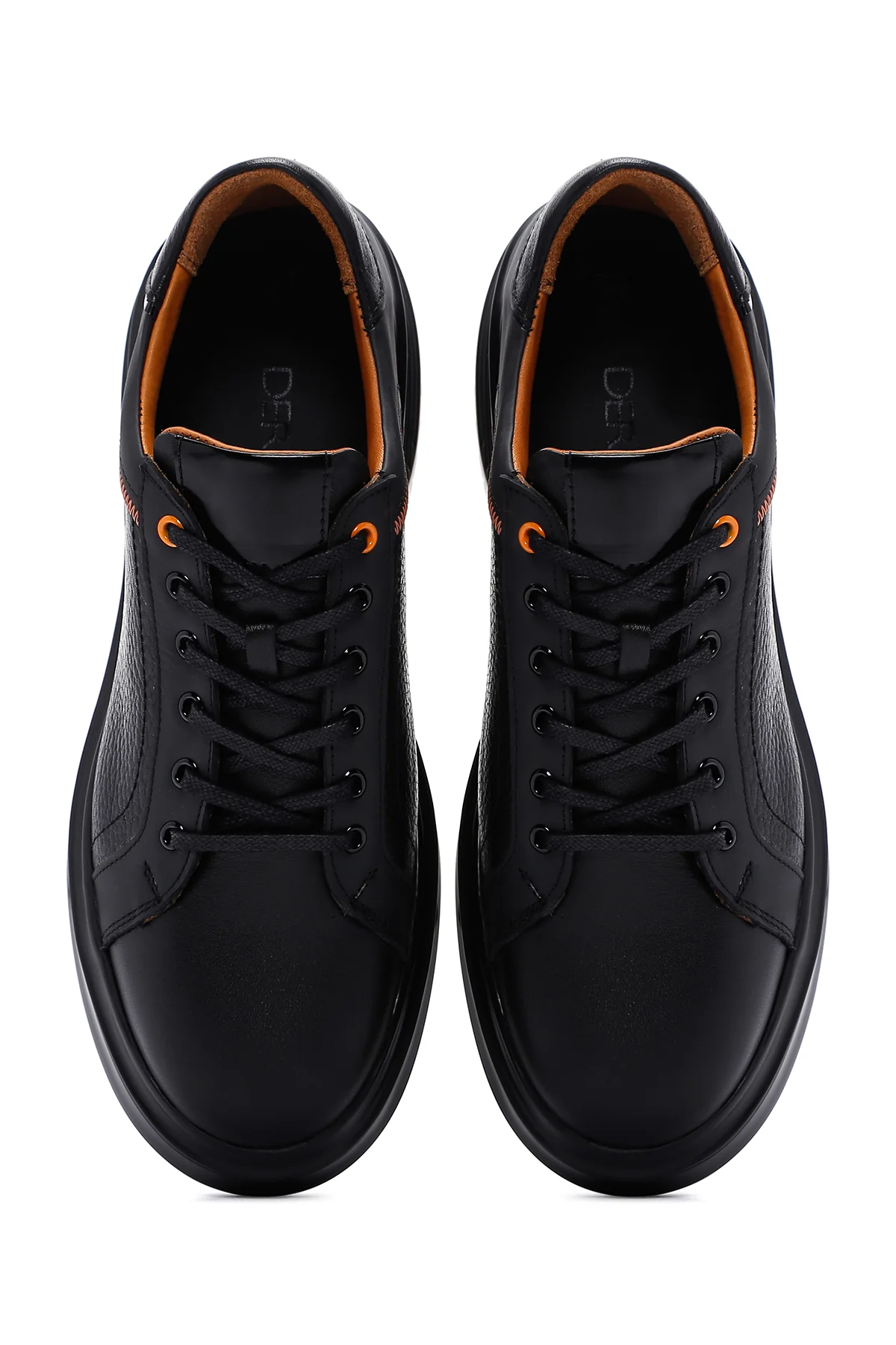 Erkek Siyah Deri Sneaker - Image 6