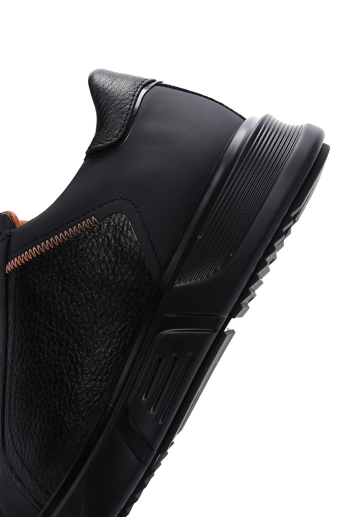 Erkek Siyah Deri Sneaker - Image 7
