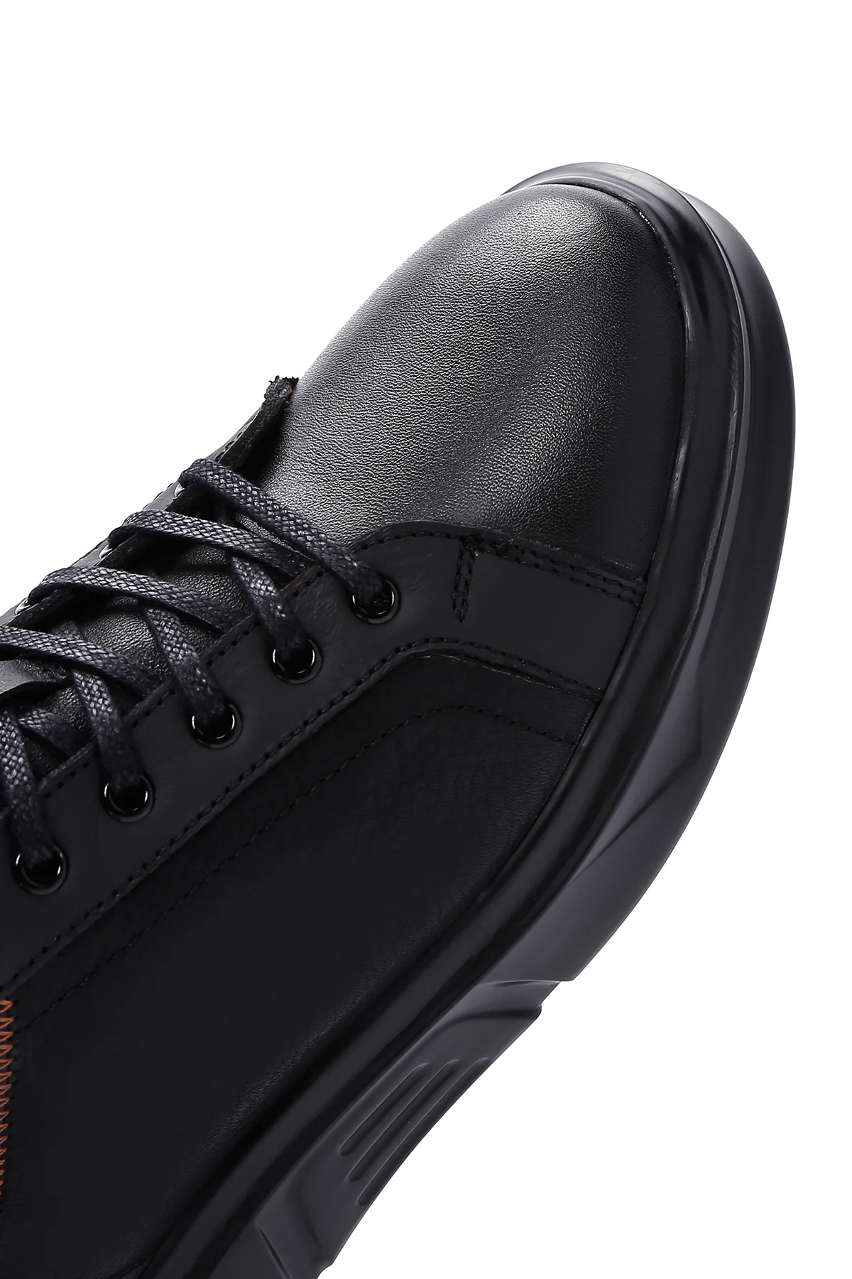 Erkek Siyah Deri Sneaker - Image 9