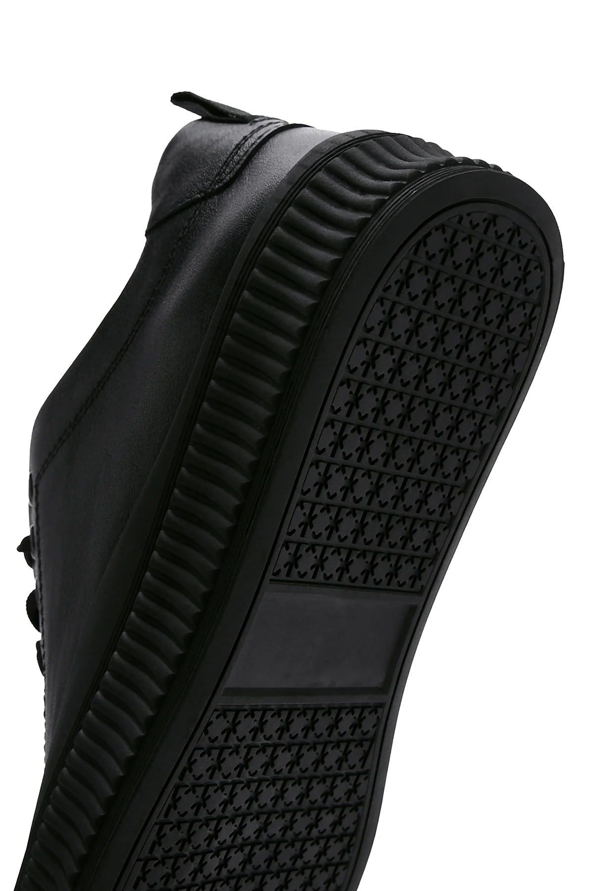 Erkek Siyah Deri Sneaker - Image 7