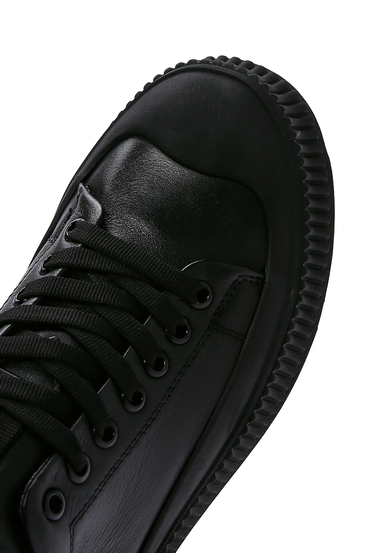 Erkek Siyah Deri Sneaker - Image 8